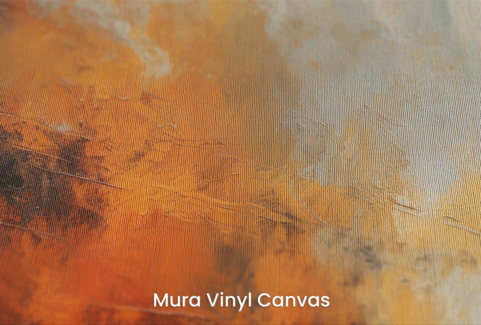 Zbliżenie na artystyczną fototapetę o nazwie Mars' Horizon na podłożu Mura Vinyl Canvas - faktura naturalnego płótna.