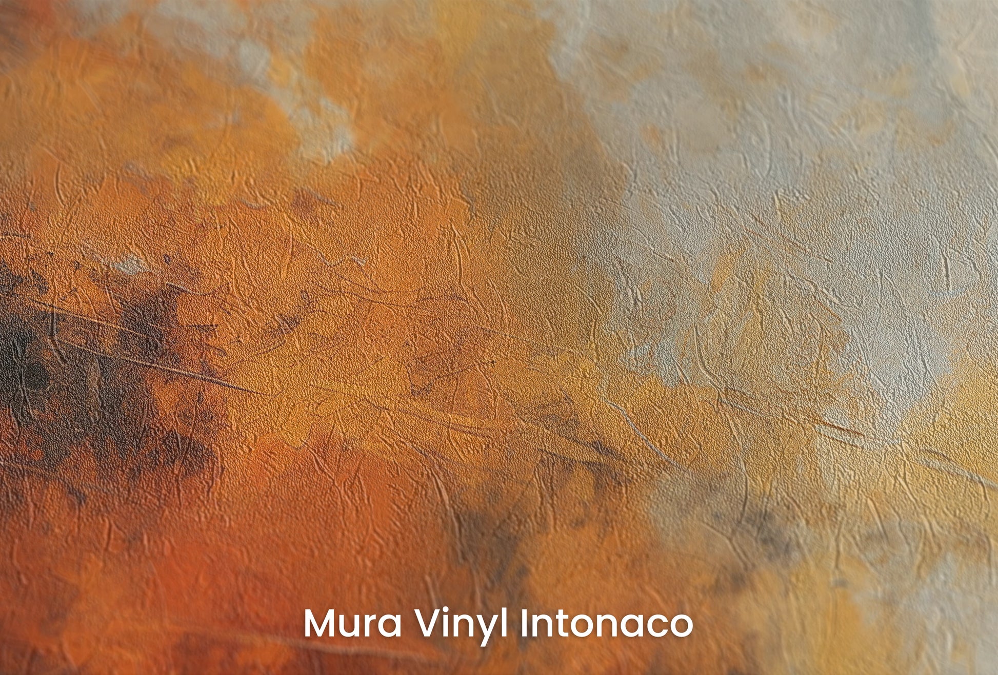 Zbliżenie na artystyczną fototapetę o nazwie Mars' Horizon na podłożu Mura Vinyl Intonaco - struktura tartego tynku.