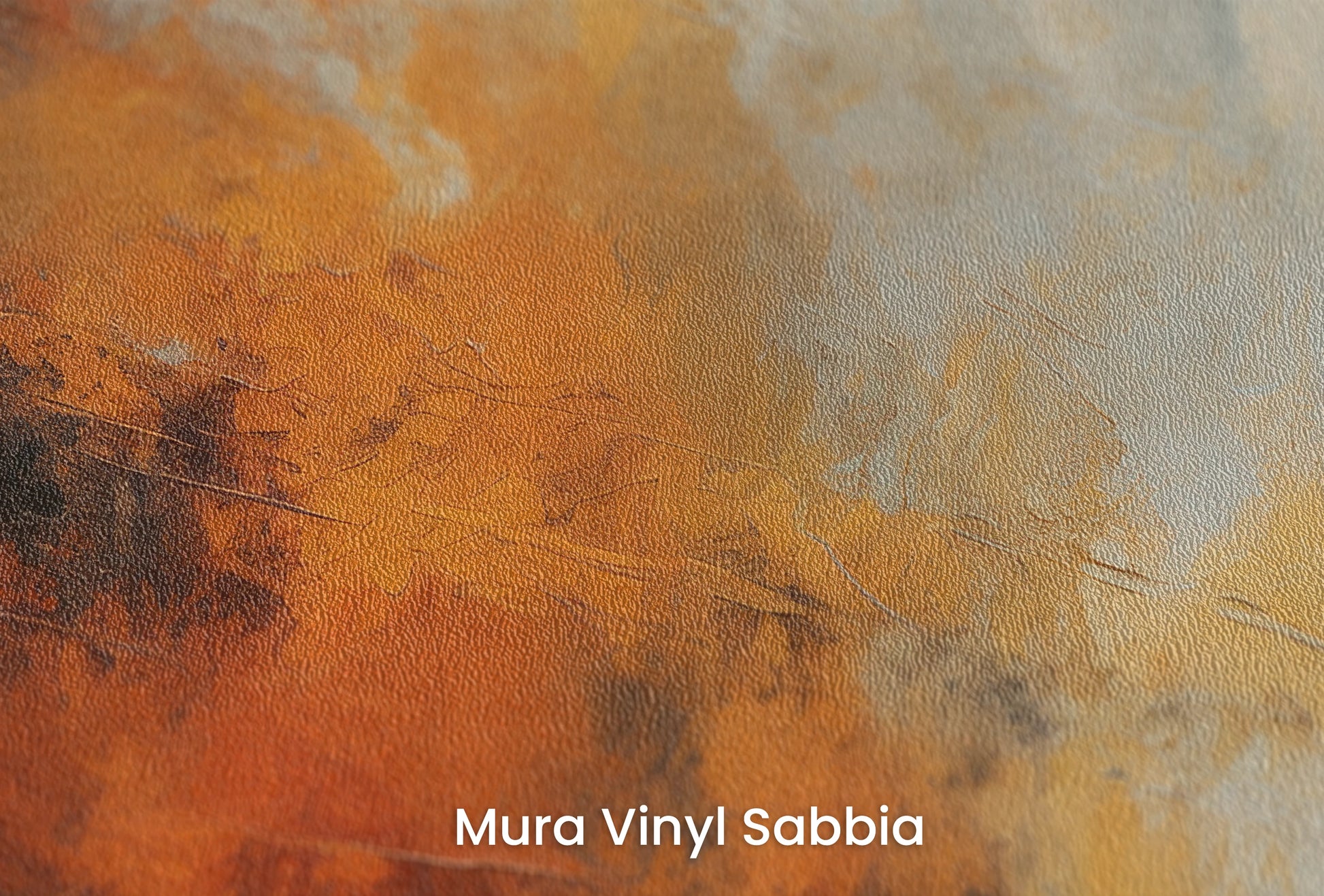 Zbliżenie na artystyczną fototapetę o nazwie Mars' Horizon na podłożu Mura Vinyl Sabbia struktura grubego ziarna piasku.