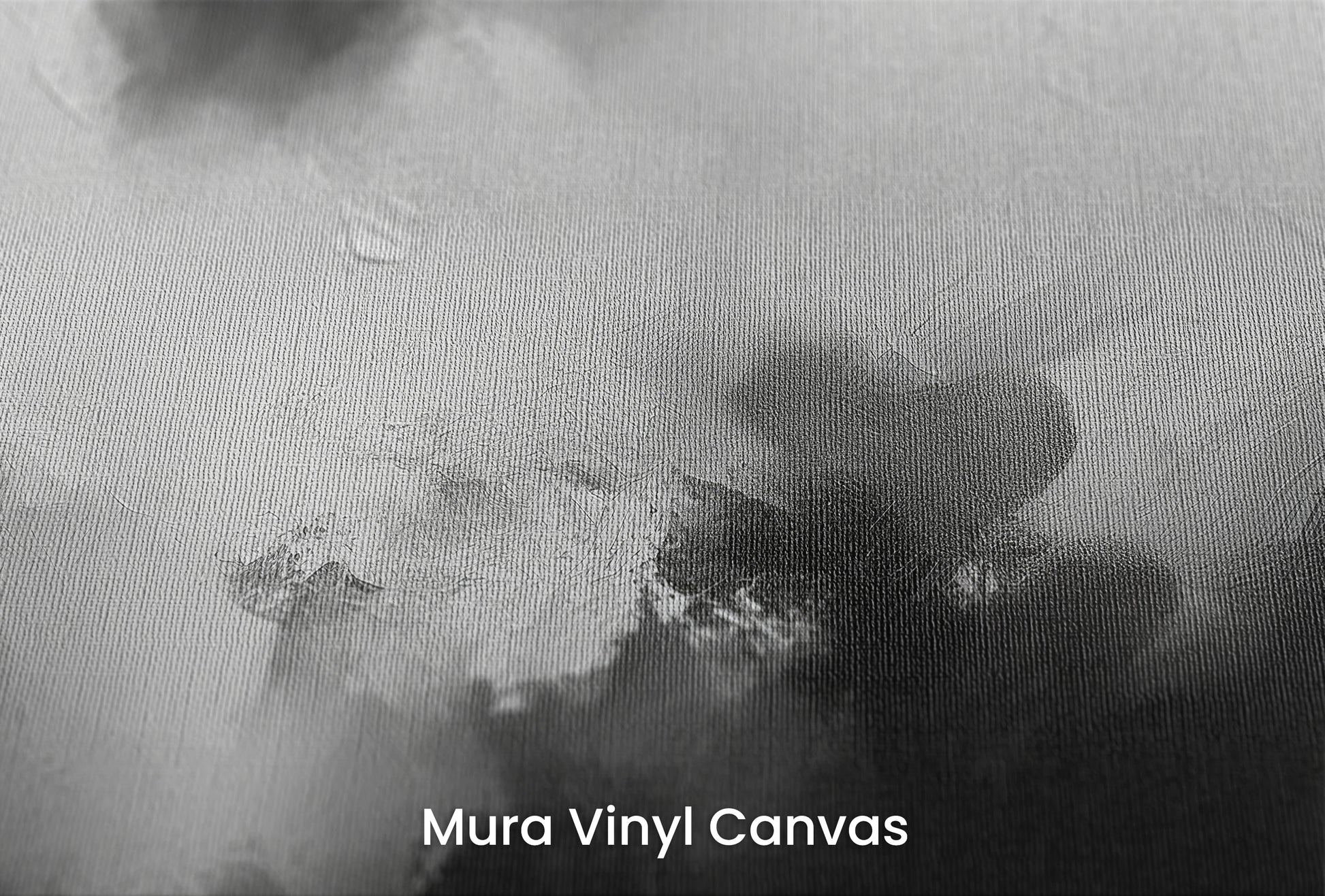 Zbliżenie na artystyczną fototapetę o nazwie Silver Lining na podłożu Mura Vinyl Canvas - faktura naturalnego płótna.