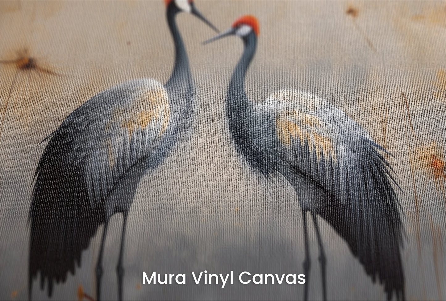 Zbliżenie na artystyczną fototapetę o nazwie Dusk's Whisper na podłożu Mura Vinyl Canvas - faktura naturalnego płótna.