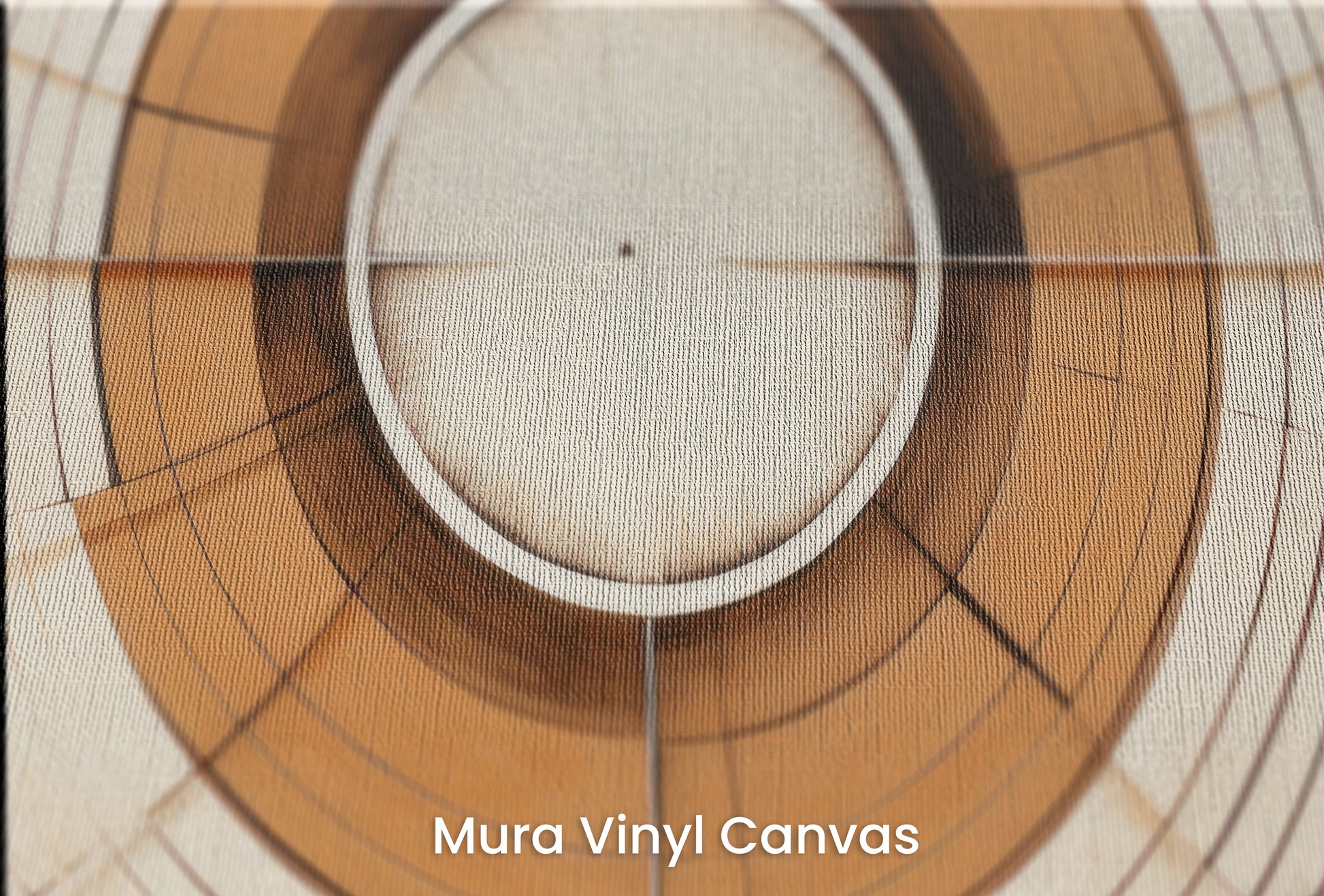 Zbliżenie na artystyczną fototapetę o nazwie ORBITAL GEO na podłożu Mura Vinyl Canvas - faktura naturalnego płótna.