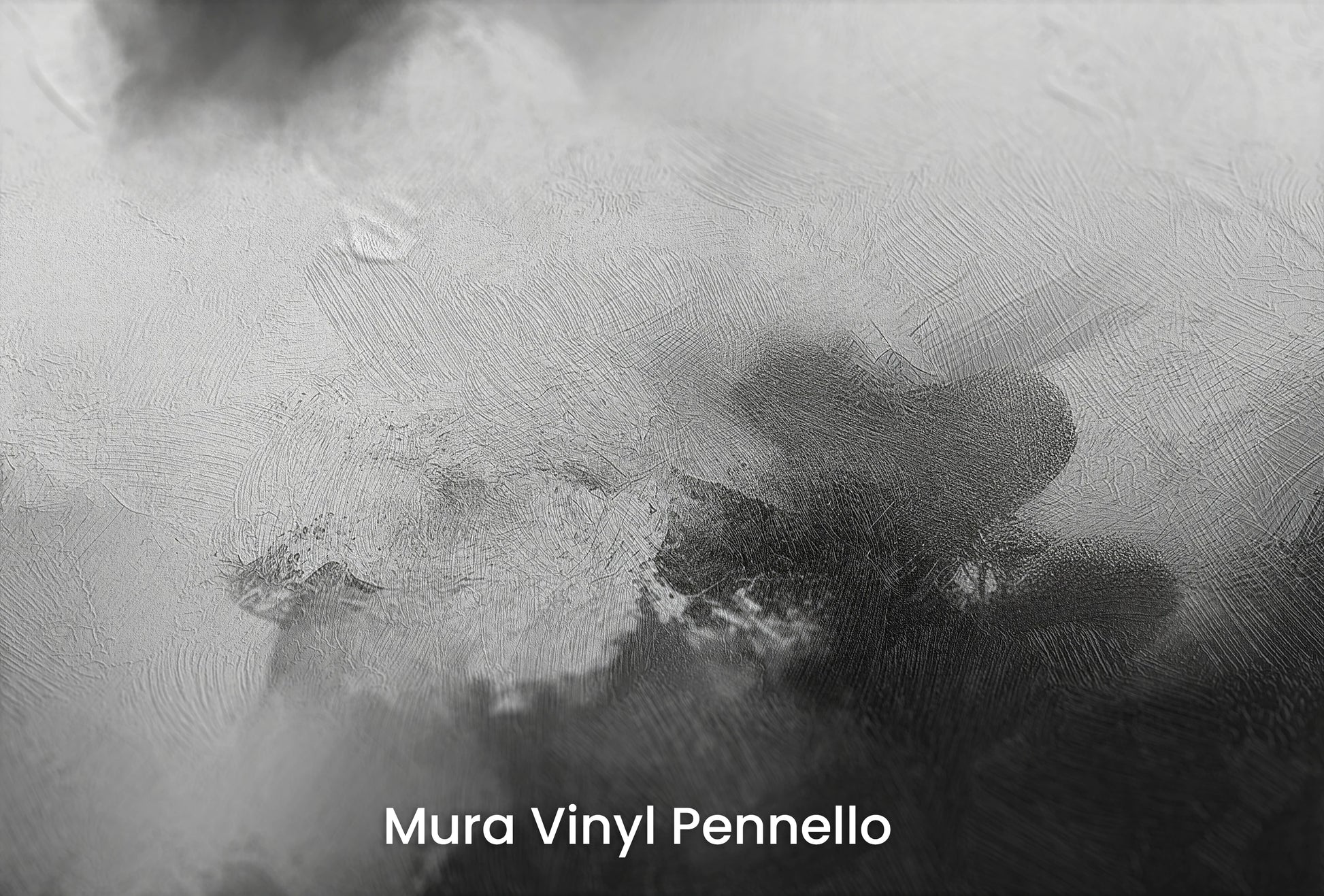 Zbliżenie na artystyczną fototapetę o nazwie Silver Lining na podłożu Mura Vinyl Pennello - faktura pociągnięć pędzla malarskiego.