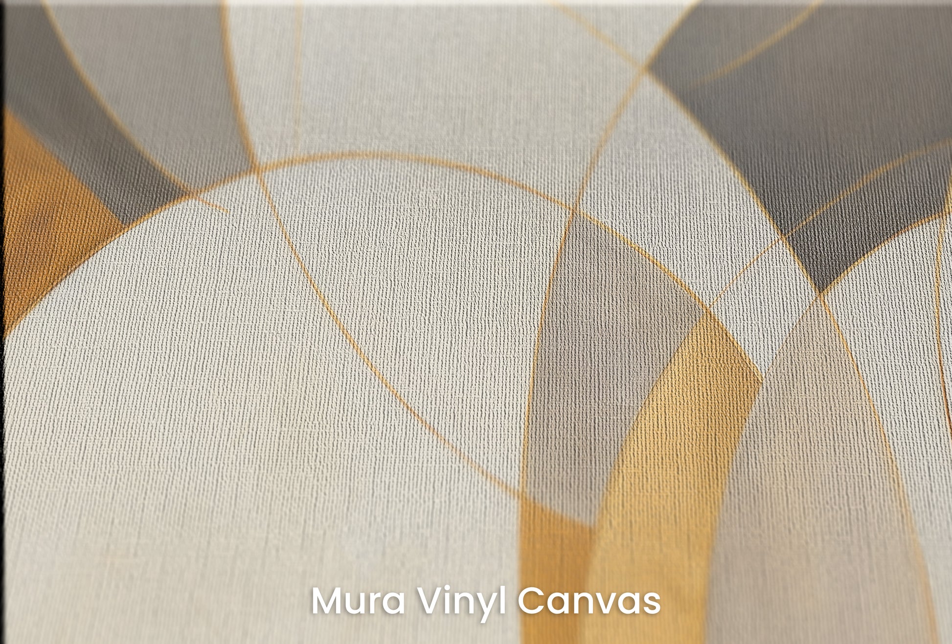 Zbliżenie na artystyczną fototapetę o nazwie GOLDEN SWIRL FUSION na podłożu Mura Vinyl Canvas - faktura naturalnego płótna.