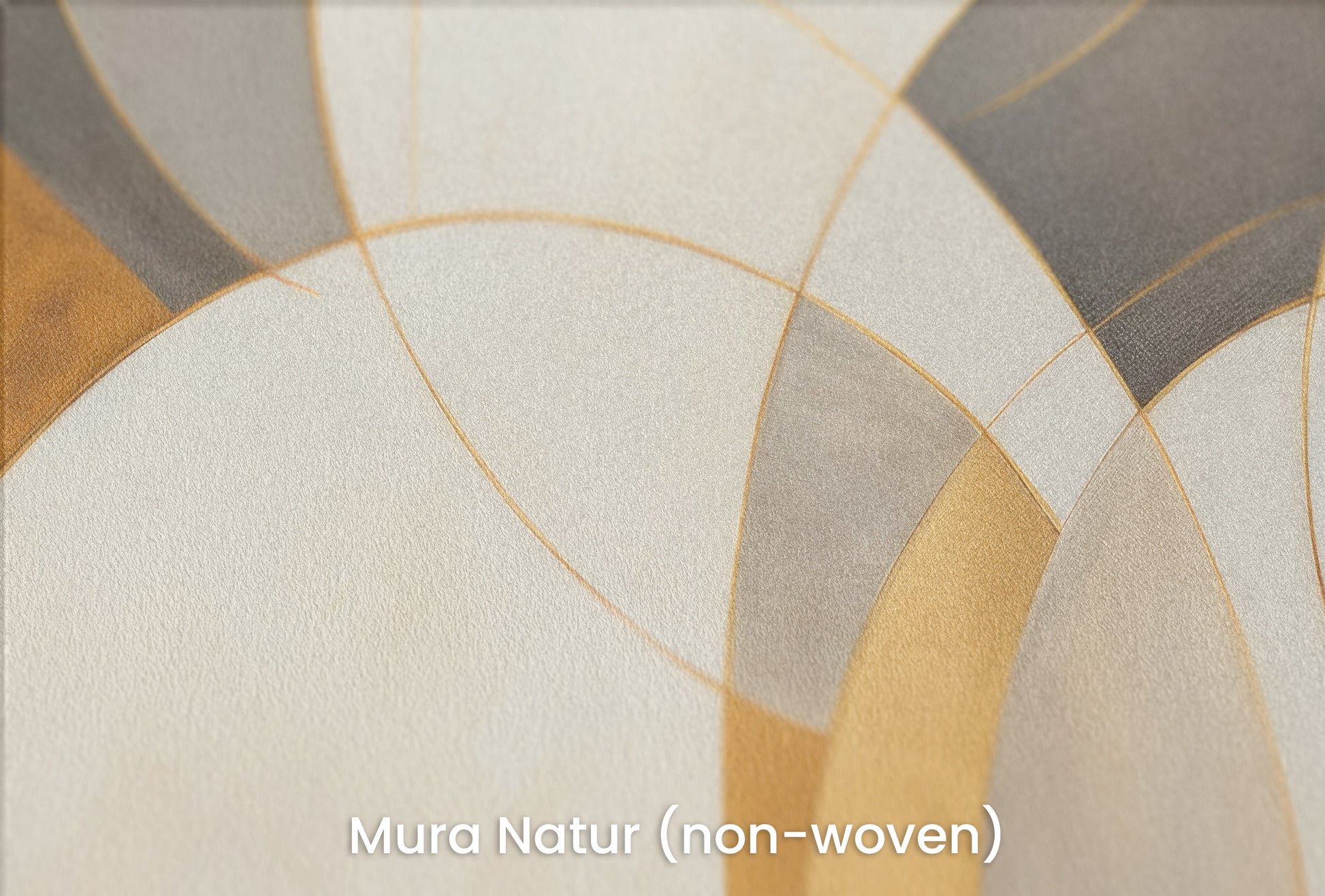 Zbliżenie na artystyczną fototapetę o nazwie GOLDEN SWIRL FUSION na podłożu Mura Natur (non-woven) - naturalne i ekologiczne podłoże.