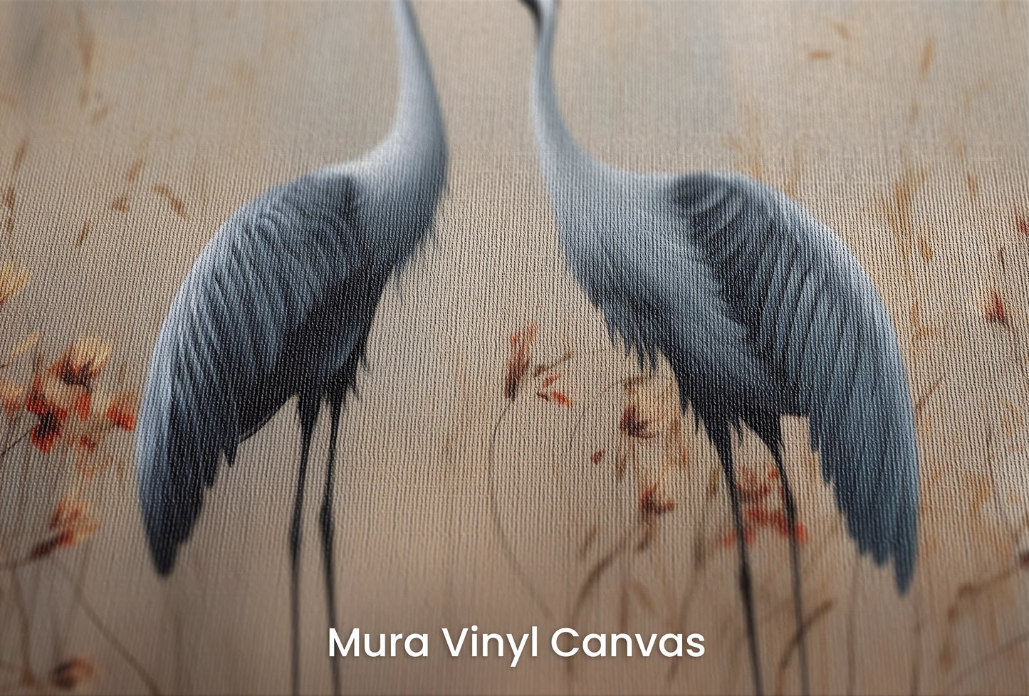 Zbliżenie na artystyczną fototapetę o nazwie Elegant Silhouettes na podłożu Mura Vinyl Canvas - faktura naturalnego płótna.