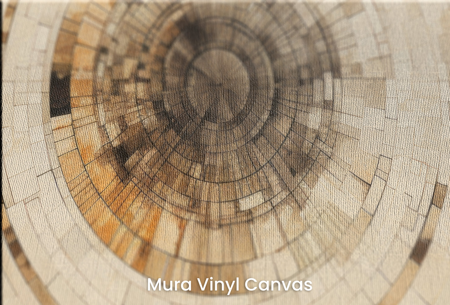 Zbliżenie na artystyczną fototapetę o nazwie ANCIENT ECHOES SPIRAL na podłożu Mura Vinyl Canvas - faktura naturalnego płótna.