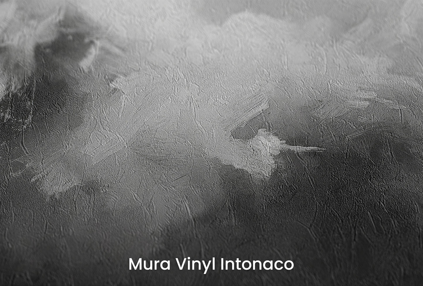 Zbliżenie na artystyczną fototapetę o nazwie Ethereal Forms na podłożu Mura Vinyl Intonaco - struktura tartego tynku.
