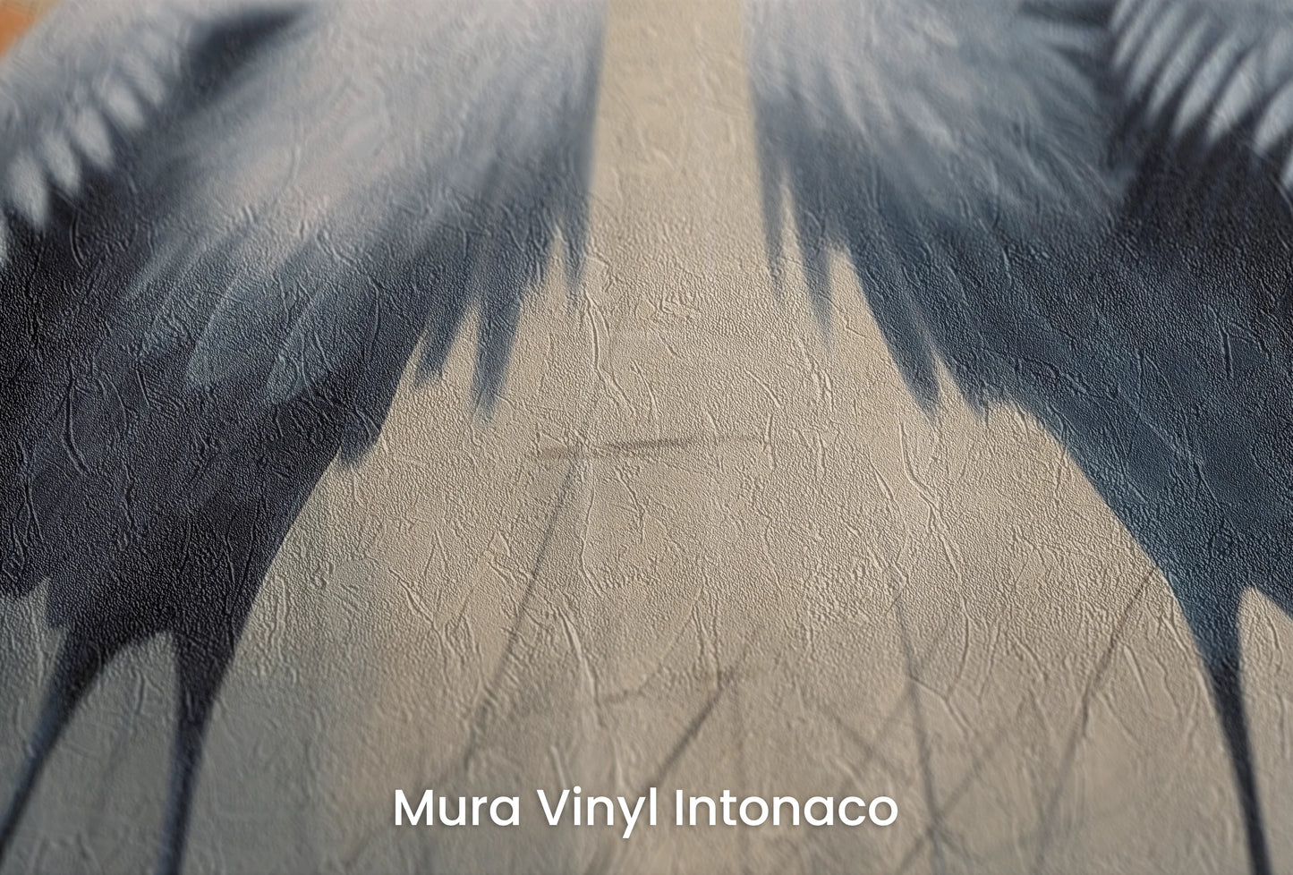 Zbliżenie na artystyczną fototapetę o nazwie Solemn Vow na podłożu Mura Vinyl Intonaco - struktura tartego tynku.