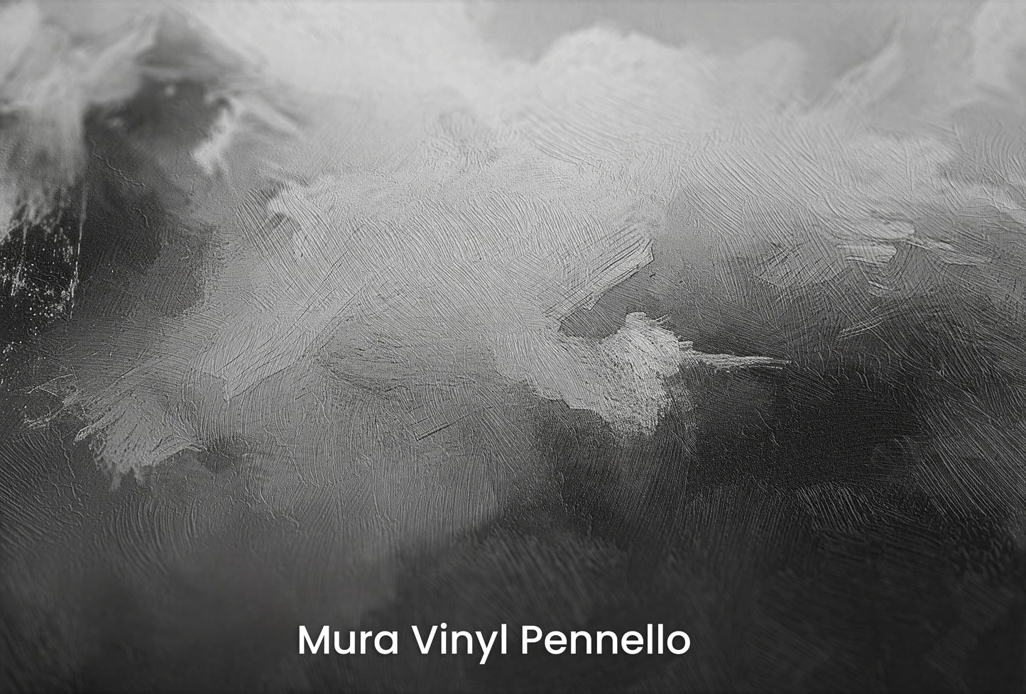 Zbliżenie na artystyczną fototapetę o nazwie Ethereal Forms na podłożu Mura Vinyl Pennello - faktura pociągnięć pędzla malarskiego.