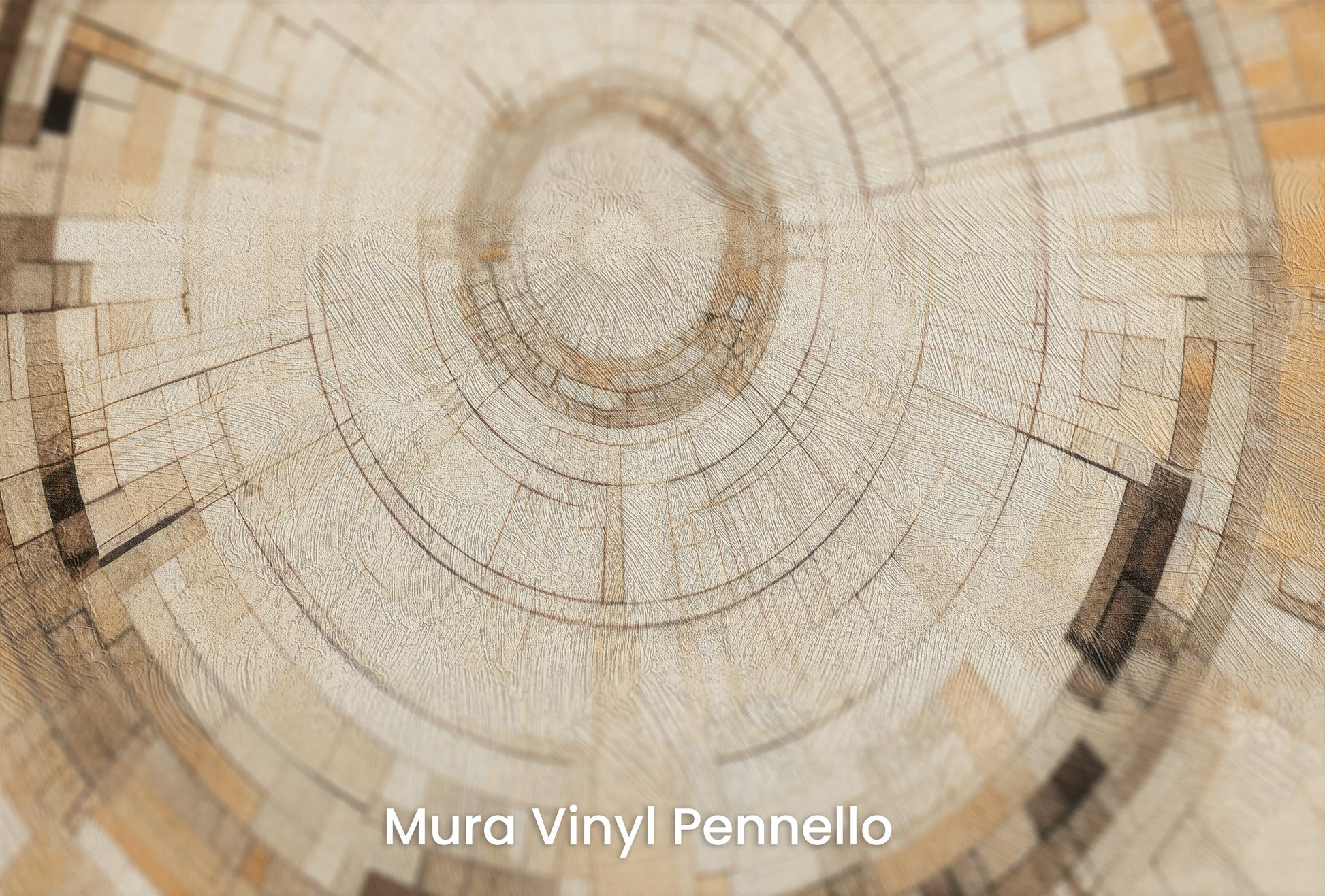 Zbliżenie na artystyczną fototapetę o nazwie TIMELESS VORTEX ARRAY na podłożu Mura Vinyl Pennello - faktura pociągnięć pędzla malarskiego.