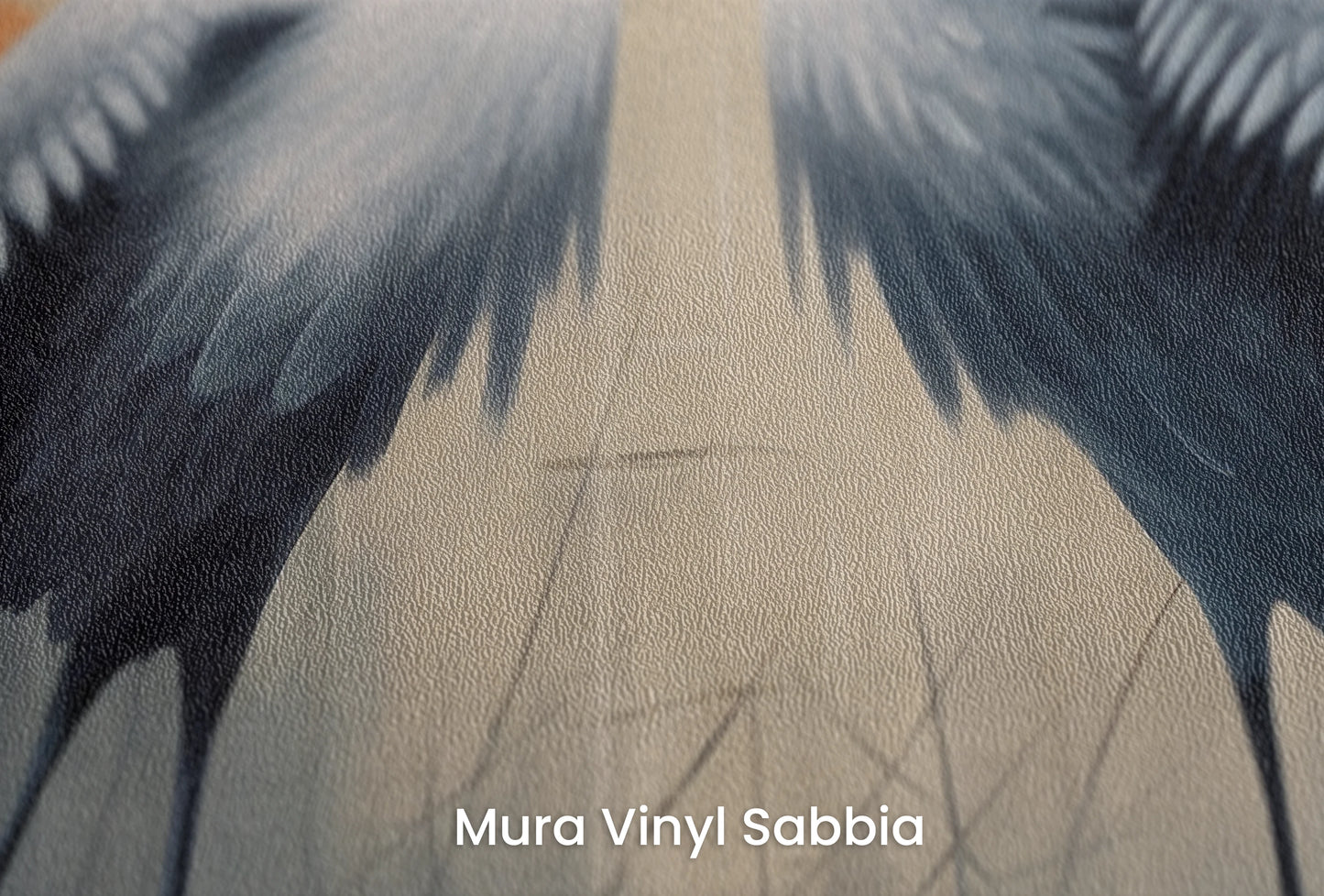Zbliżenie na artystyczną fototapetę o nazwie Solemn Vow na podłożu Mura Vinyl Sabbia struktura grubego ziarna piasku.