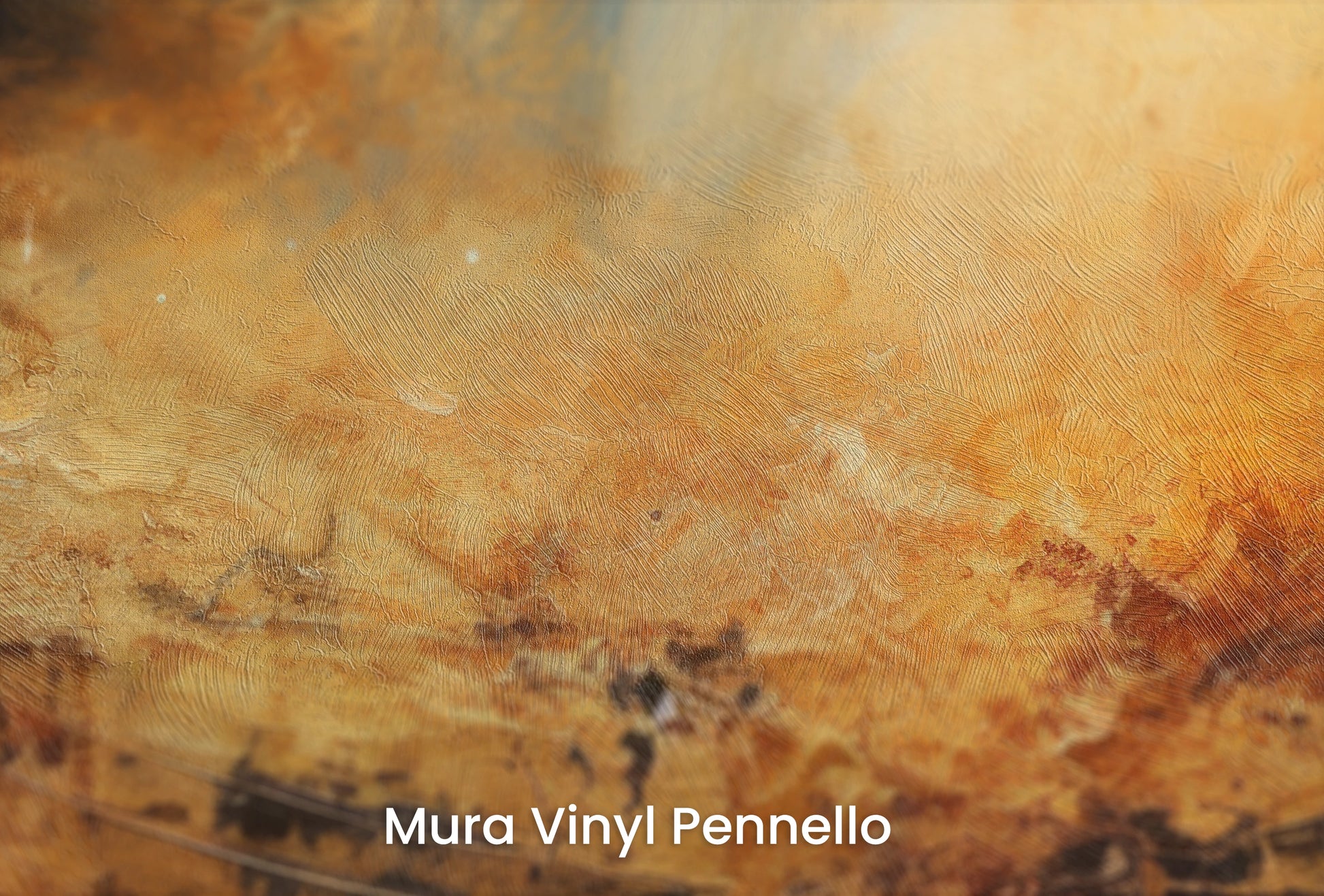Zbliżenie na artystyczną fototapetę o nazwie Moonlit Glory na podłożu Mura Vinyl Pennello - faktura pociągnięć pędzla malarskiego.