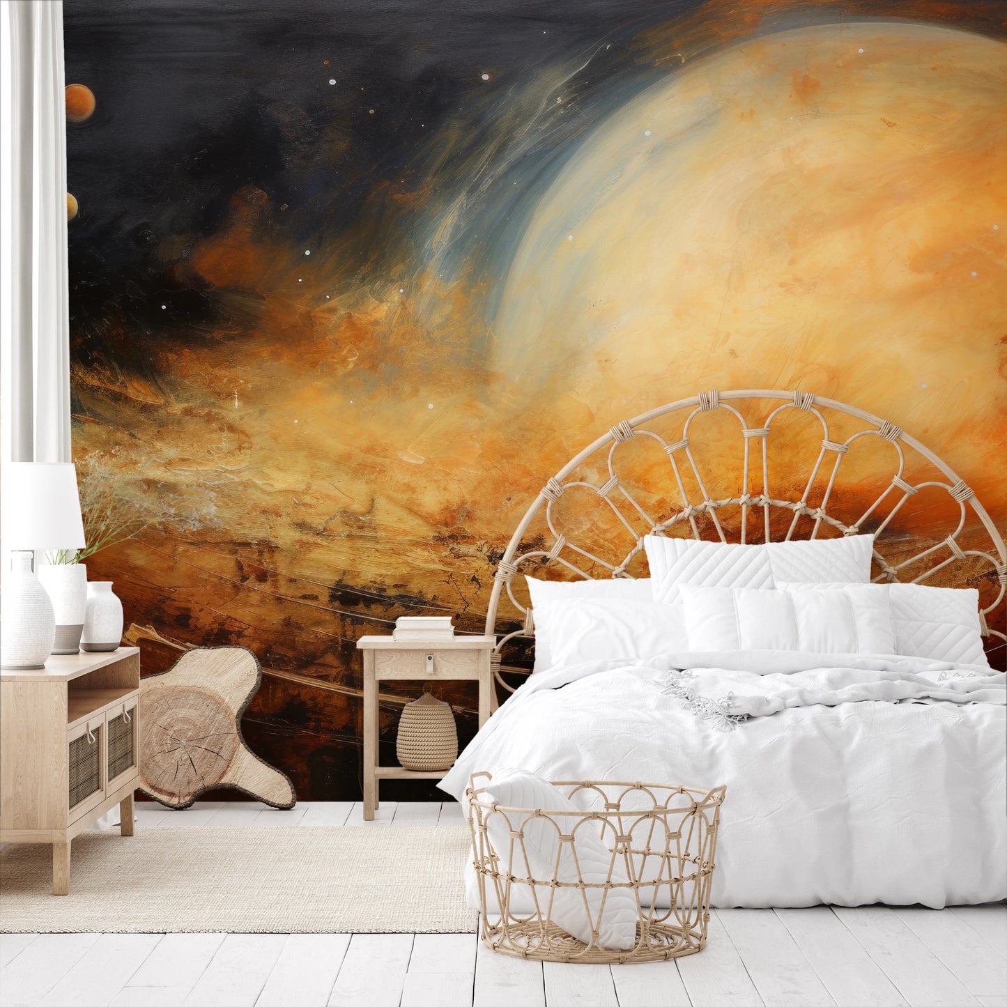 Fototapeta malowana o nazwie Moonlit Glory pokazana w aranżacji wnętrza.