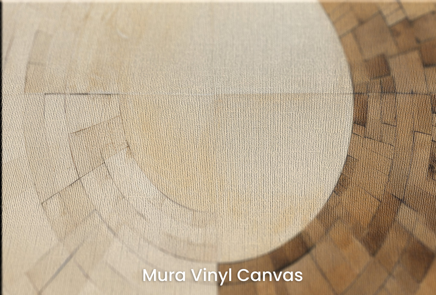Zbliżenie na artystyczną fototapetę o nazwie SUNSTONE MAZE DESIGN na podłożu Mura Vinyl Canvas - faktura naturalnego płótna.