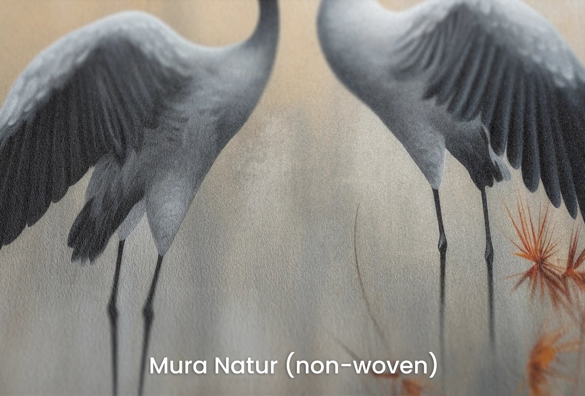 Zbliżenie na artystyczną fototapetę o nazwie Duet at Dusk na podłożu Mura Natur (non-woven) - naturalne i ekologiczne podłoże.