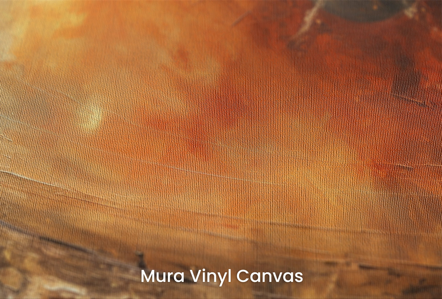Zbliżenie na artystyczną fototapetę o nazwie Celestial Journey na podłożu Mura Vinyl Canvas - faktura naturalnego płótna.