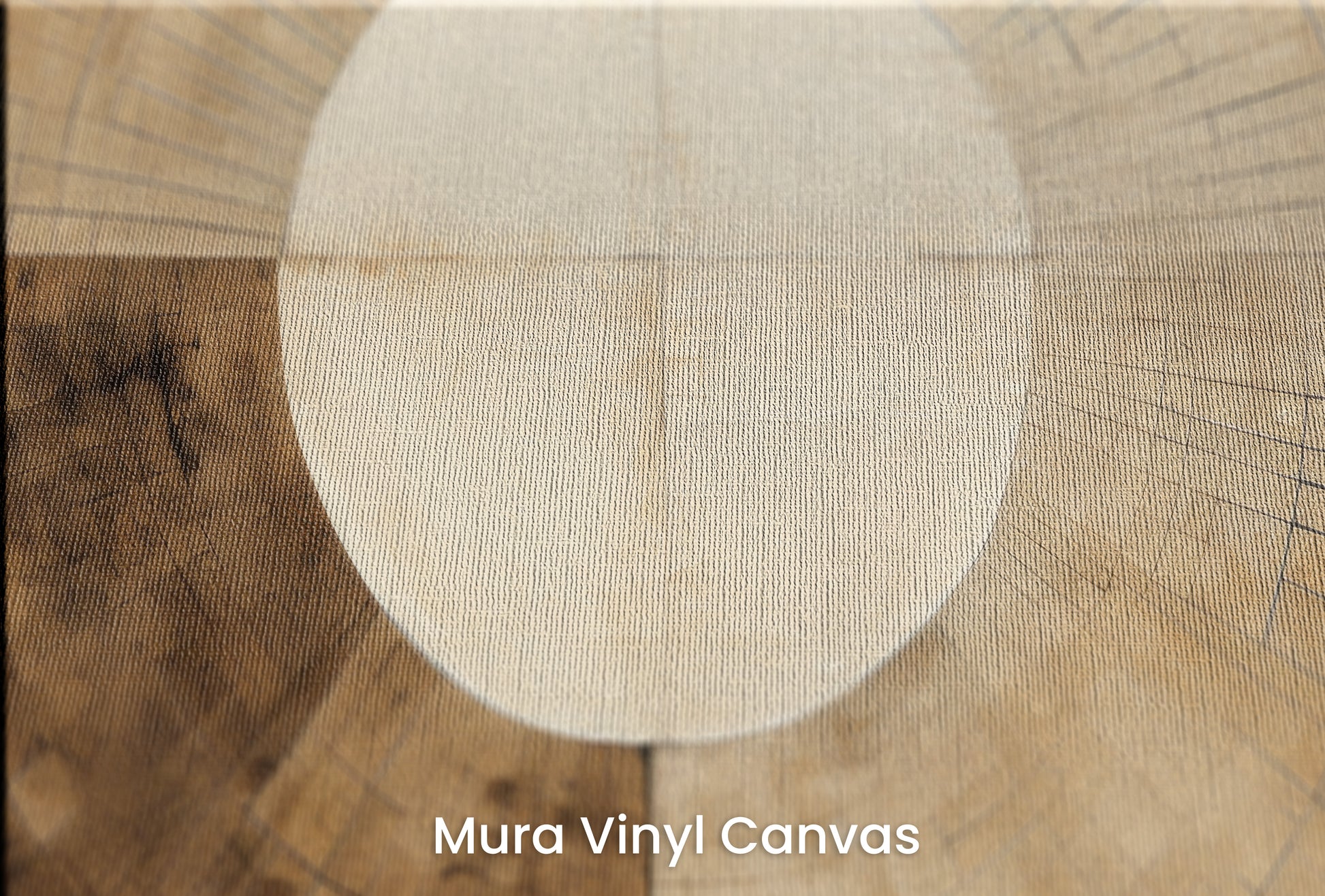Zbliżenie na artystyczną fototapetę o nazwie AURORA DISC HARMONY na podłożu Mura Vinyl Canvas - faktura naturalnego płótna.