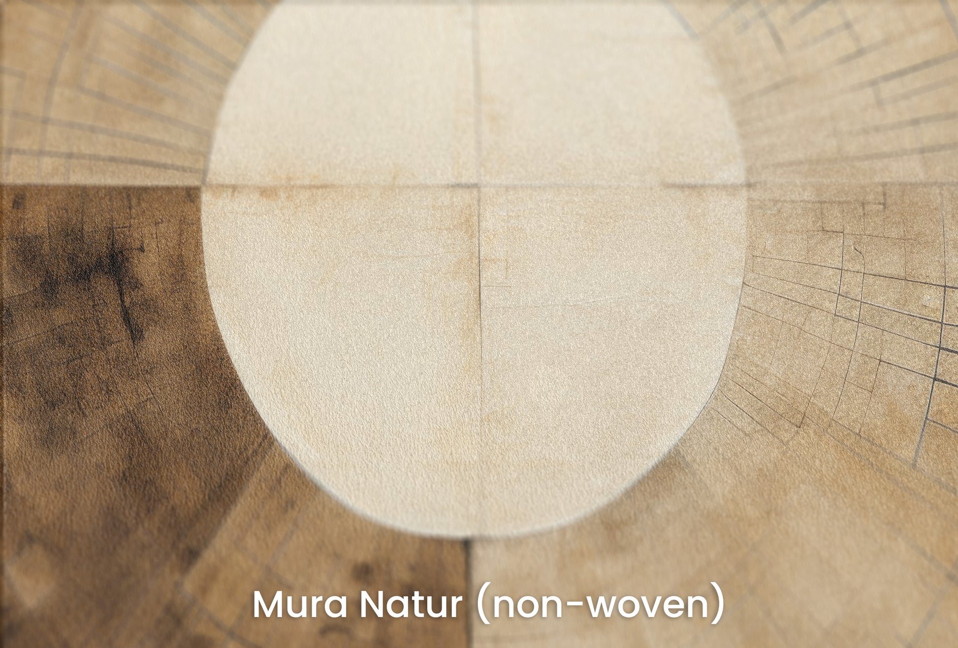 Zbliżenie na artystyczną fototapetę o nazwie AURORA DISC HARMONY na podłożu Mura Natur (non-woven) - naturalne i ekologiczne podłoże.