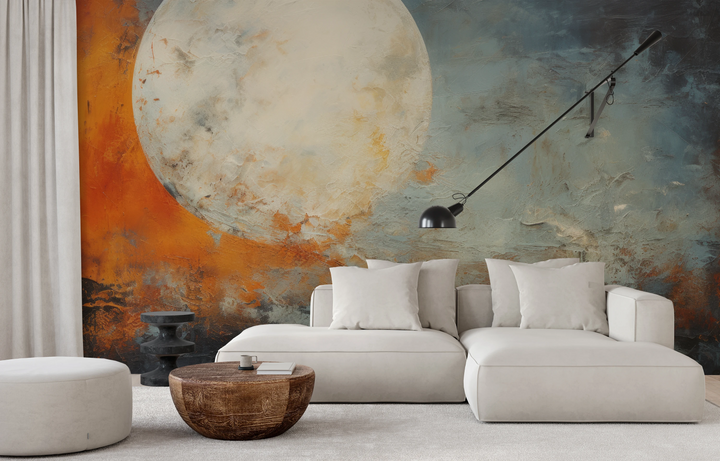 Fototapeta malowana o nazwie Moon's Texture pokazana w aranżacji wnętrza.