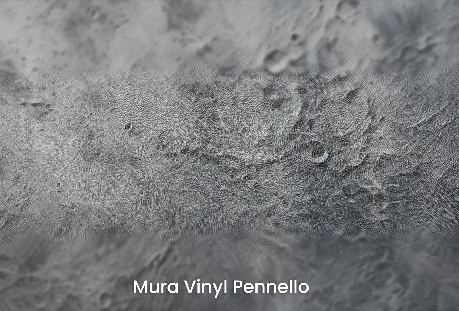 Zbliżenie na artystyczną fototapetę o nazwie Cratered Terrain na podłożu Mura Vinyl Pennello - faktura pociągnięć pędzla malarskiego.