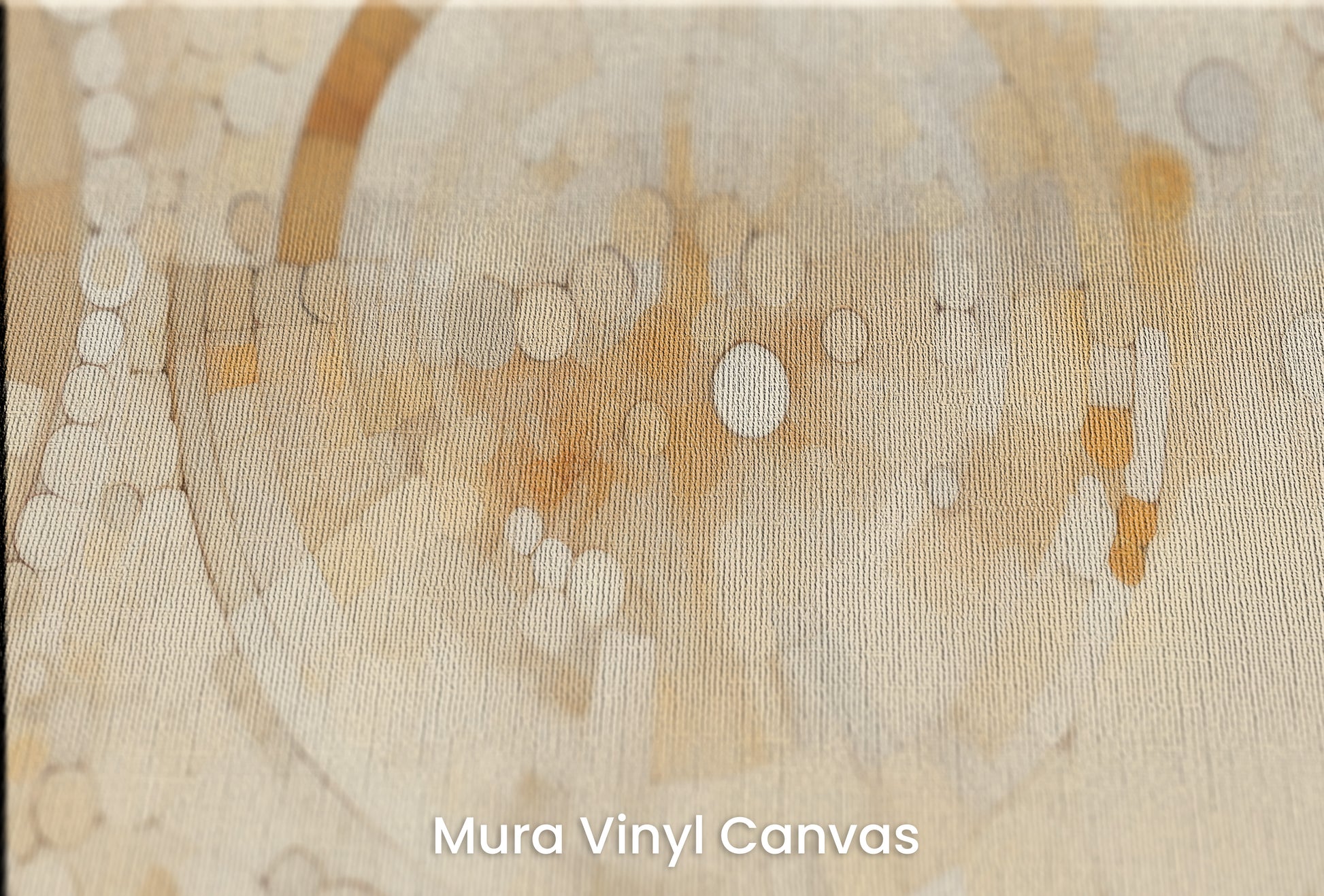 Zbliżenie na artystyczną fototapetę o nazwie HARMONIC SPHERES ALIGNMENT na podłożu Mura Vinyl Canvas - faktura naturalnego płótna.