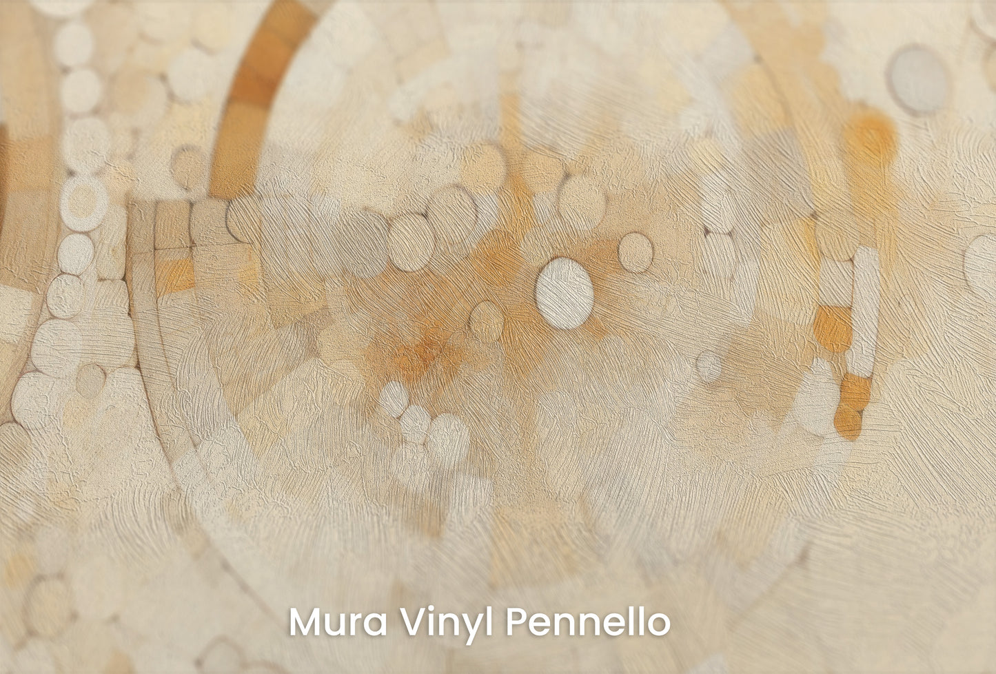 Zbliżenie na artystyczną fototapetę o nazwie HARMONIC SPHERES ALIGNMENT na podłożu Mura Vinyl Pennello - faktura pociągnięć pędzla malarskiego.