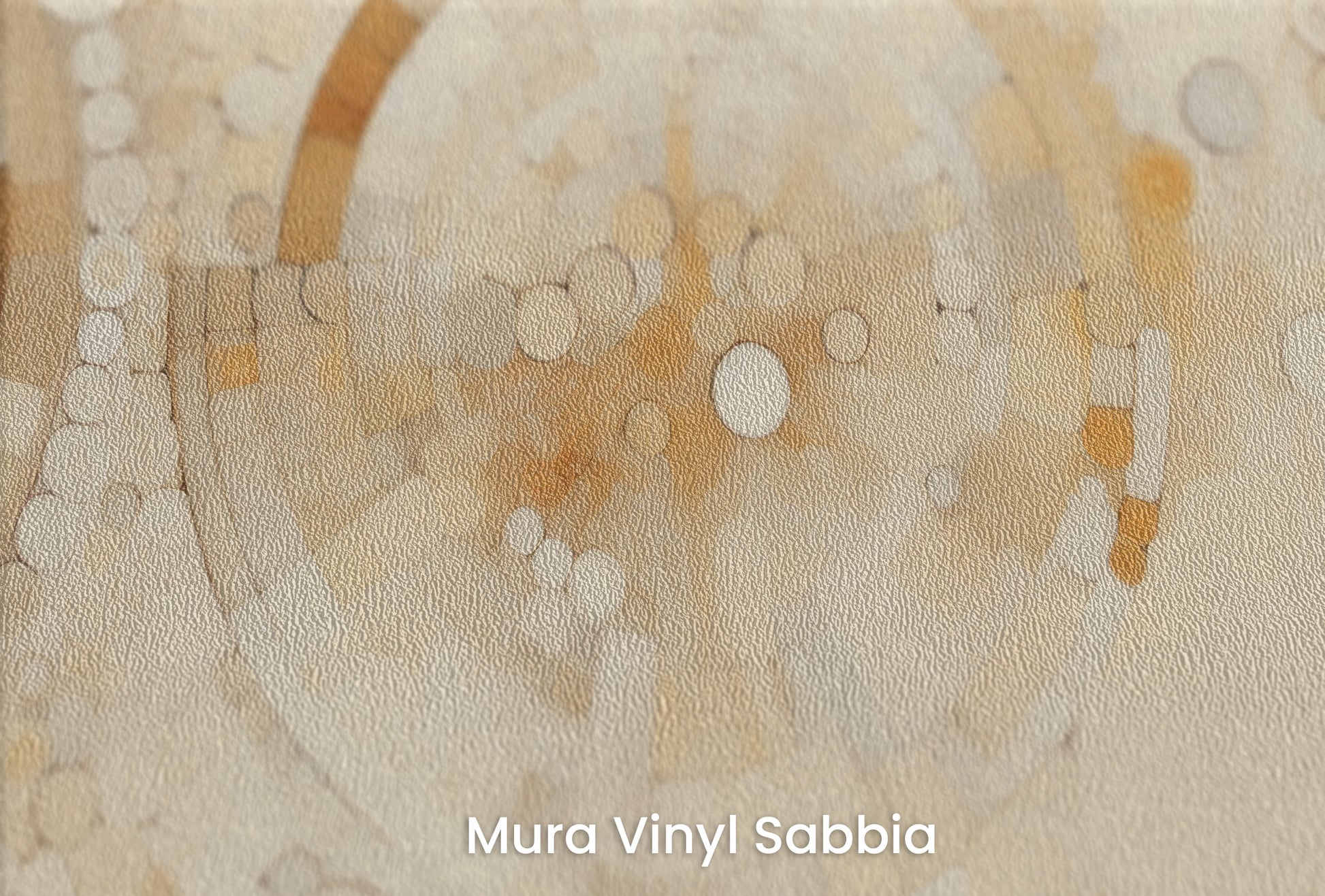 Zbliżenie na artystyczną fototapetę o nazwie HARMONIC SPHERES ALIGNMENT na podłożu Mura Vinyl Sabbia struktura grubego ziarna piasku.