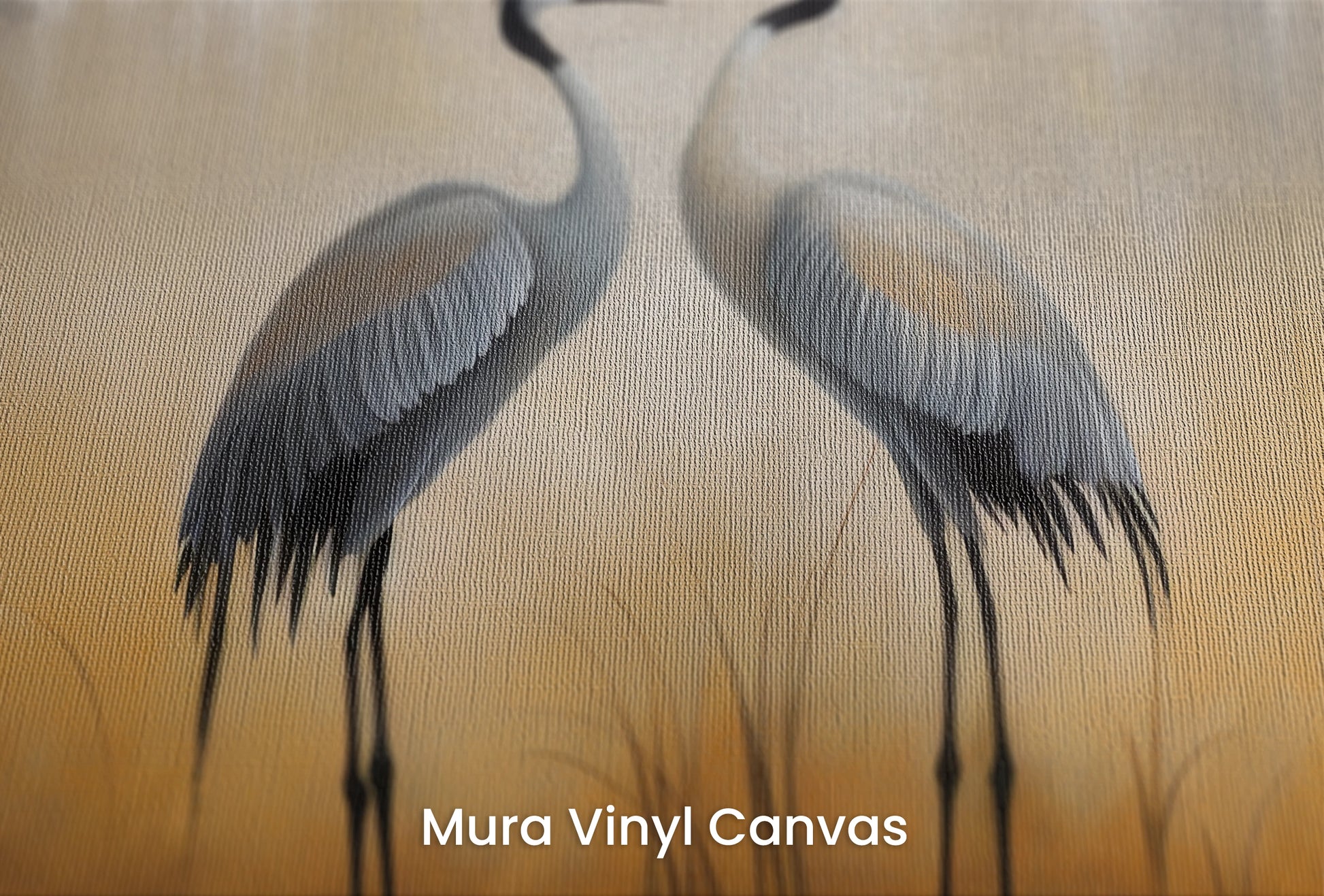 Zbliżenie na artystyczną fototapetę o nazwie Misty Dawn #2 na podłożu Mura Vinyl Canvas - faktura naturalnego płótna.