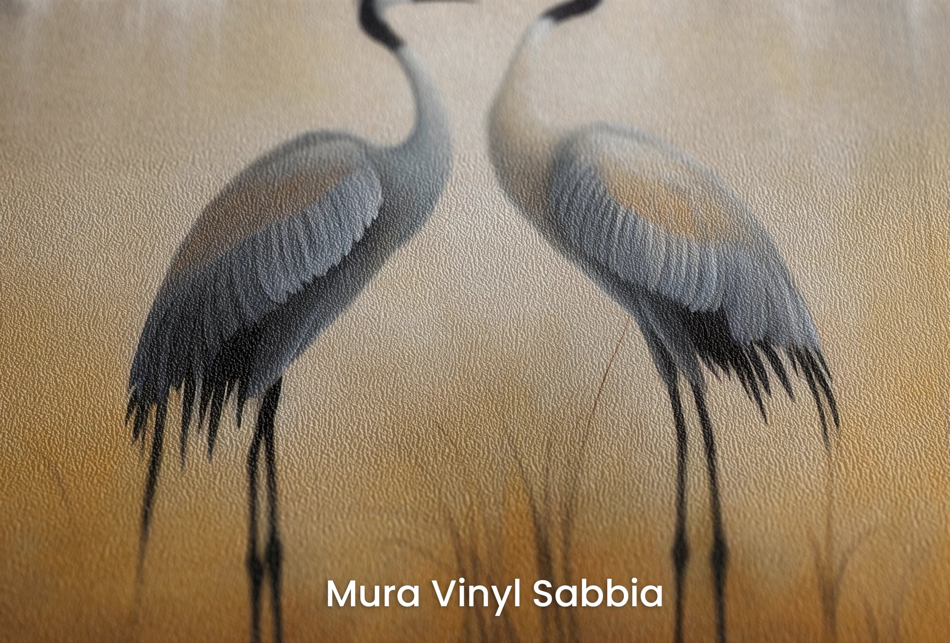 Zbliżenie na artystyczną fototapetę o nazwie Misty Dawn #2 na podłożu Mura Vinyl Sabbia struktura grubego ziarna piasku.