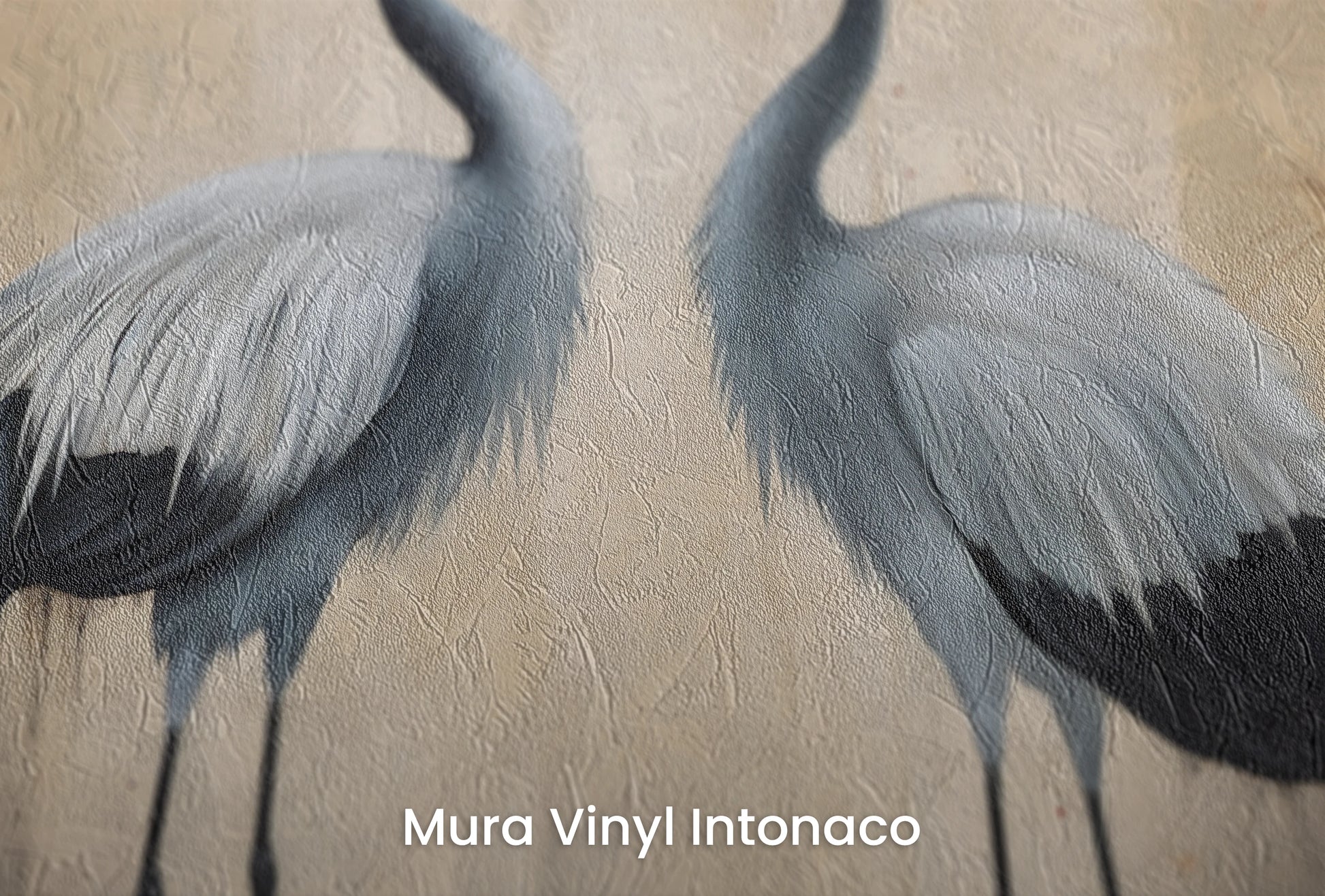 Zbliżenie na artystyczną fototapetę o nazwie Crimson Touch na podłożu Mura Vinyl Intonaco - struktura tartego tynku.