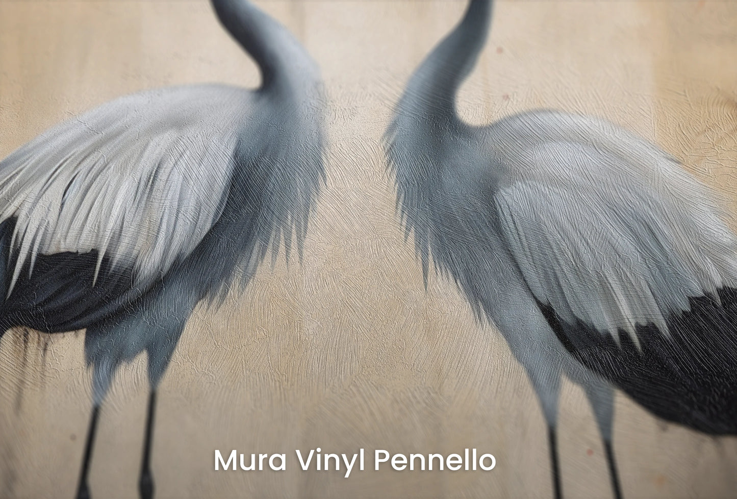 Zbliżenie na artystyczną fototapetę o nazwie Crimson Touch na podłożu Mura Vinyl Pennello - faktura pociągnięć pędzla malarskiego.