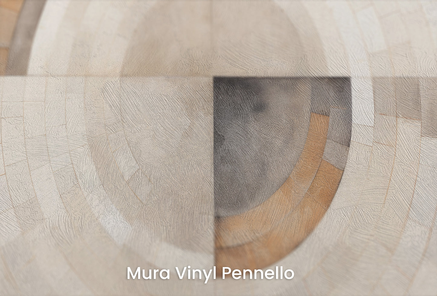 Zbliżenie na artystyczną fototapetę o nazwie MONOCHROME ECLIPSE MOSAIC na podłożu Mura Vinyl Pennello - faktura pociągnięć pędzla malarskiego.