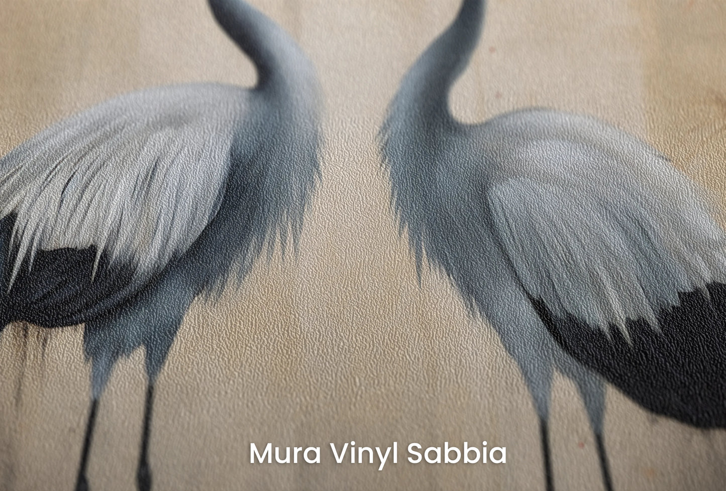 Zbliżenie na artystyczną fototapetę o nazwie Crimson Touch na podłożu Mura Vinyl Sabbia struktura grubego ziarna piasku.