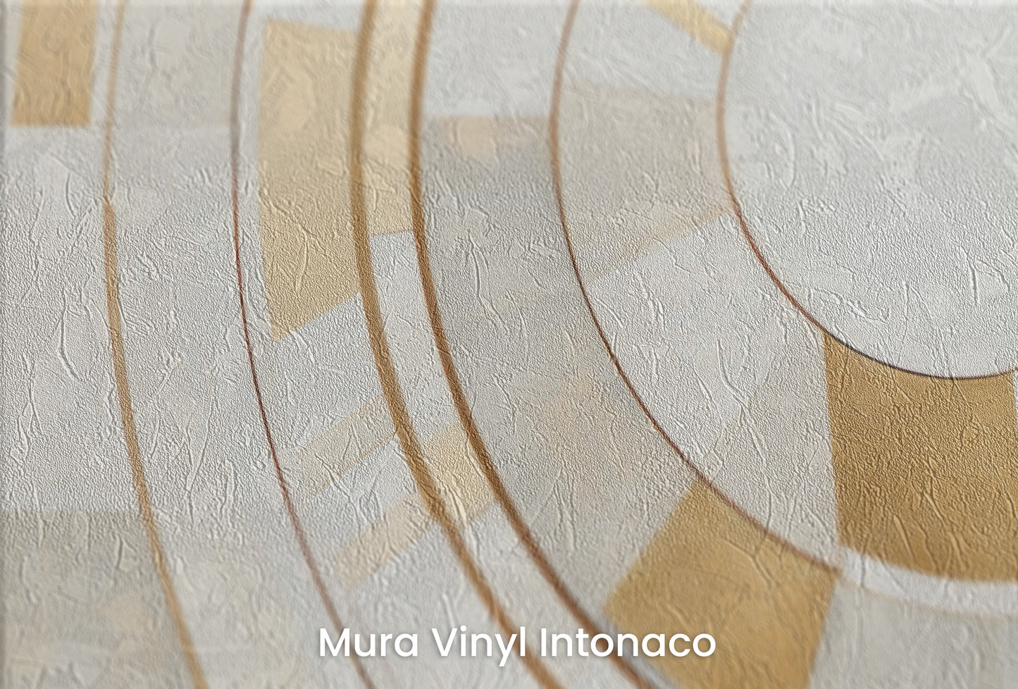Zbliżenie na artystyczną fototapetę o nazwie GEOMETRY SPIN na podłożu Mura Vinyl Intonaco - struktura tartego tynku.