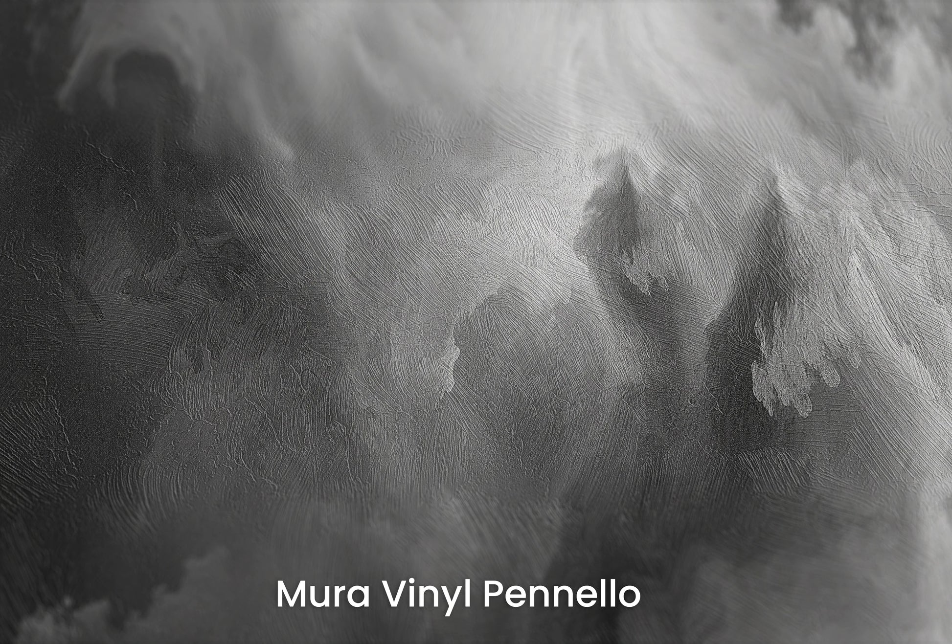 Zbliżenie na artystyczną fototapetę o nazwie Abstract Storm na podłożu Mura Vinyl Pennello - faktura pociągnięć pędzla malarskiego.