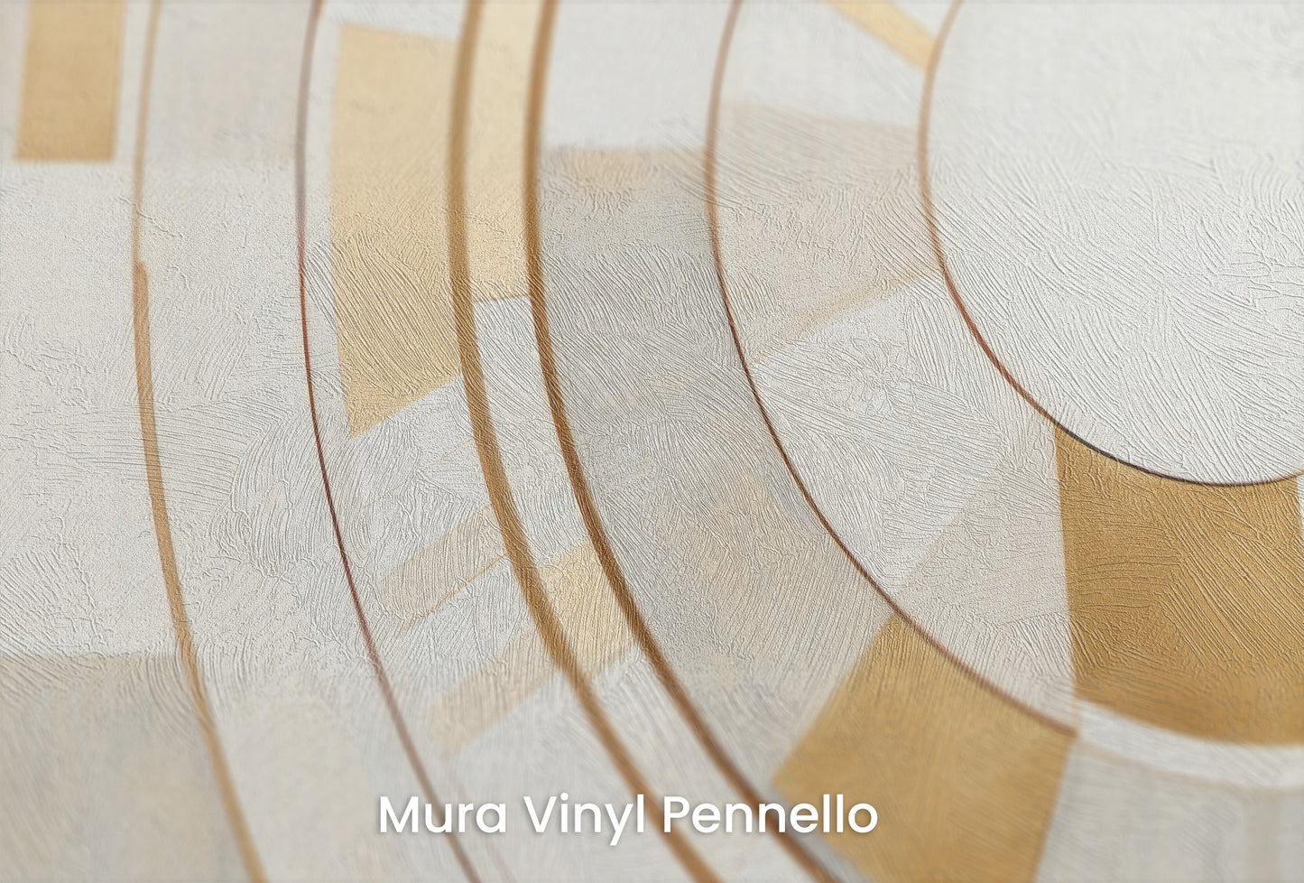 Zbliżenie na artystyczną fototapetę o nazwie GEOMETRY SPIN na podłożu Mura Vinyl Pennello - faktura pociągnięć pędzla malarskiego.
