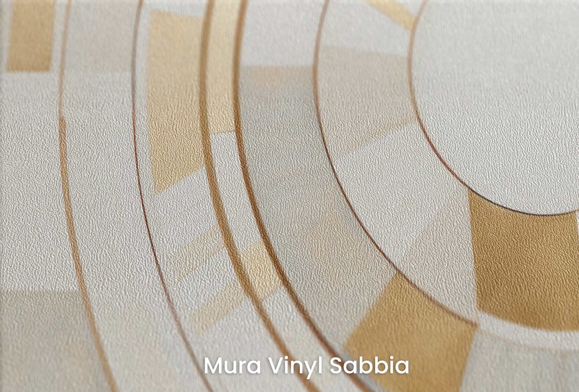Zbliżenie na artystyczną fototapetę o nazwie GEOMETRY SPIN na podłożu Mura Vinyl Sabbia struktura grubego ziarna piasku.