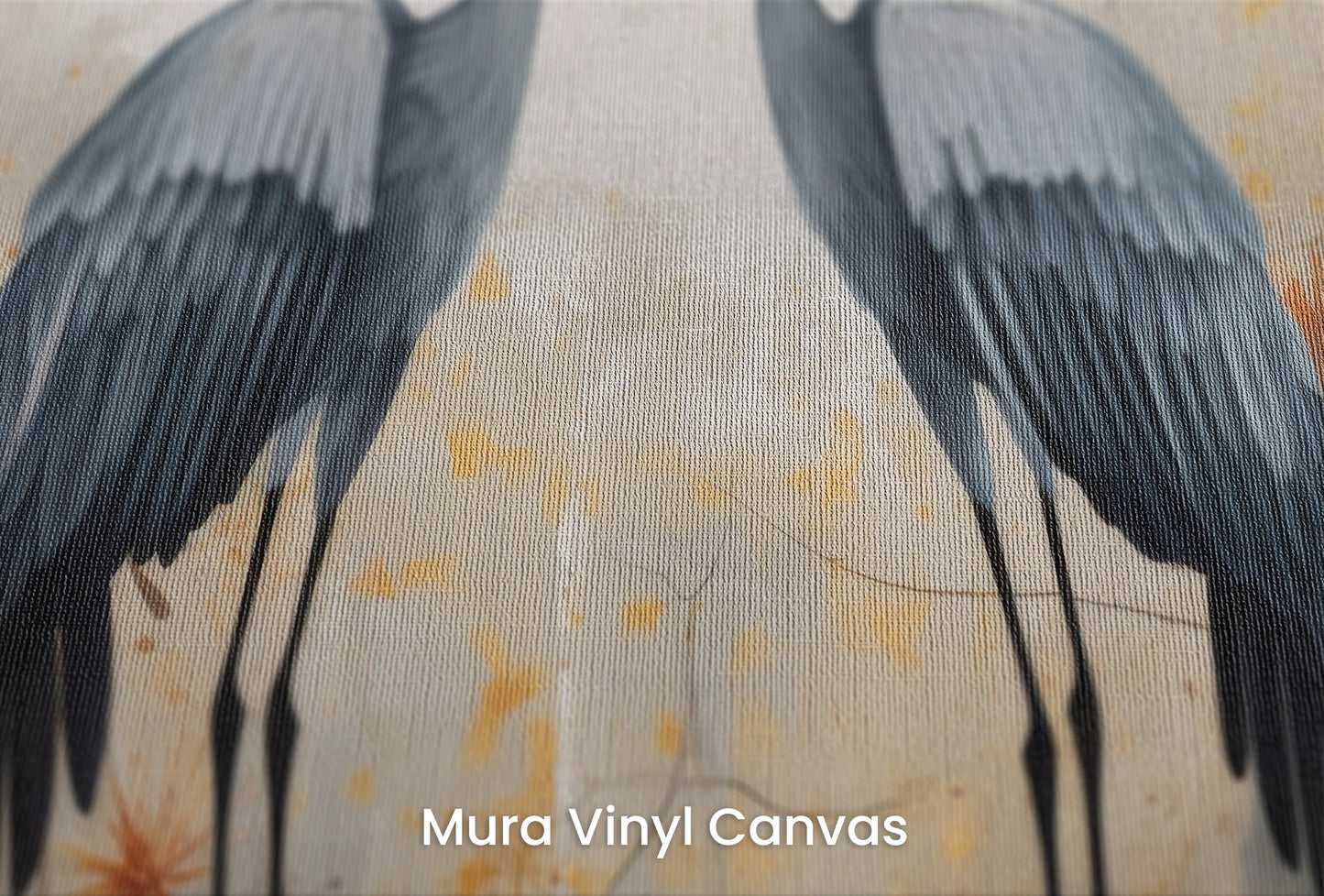 Zbliżenie na artystyczną fototapetę o nazwie Eternal Partners na podłożu Mura Vinyl Canvas - faktura naturalnego płótna.