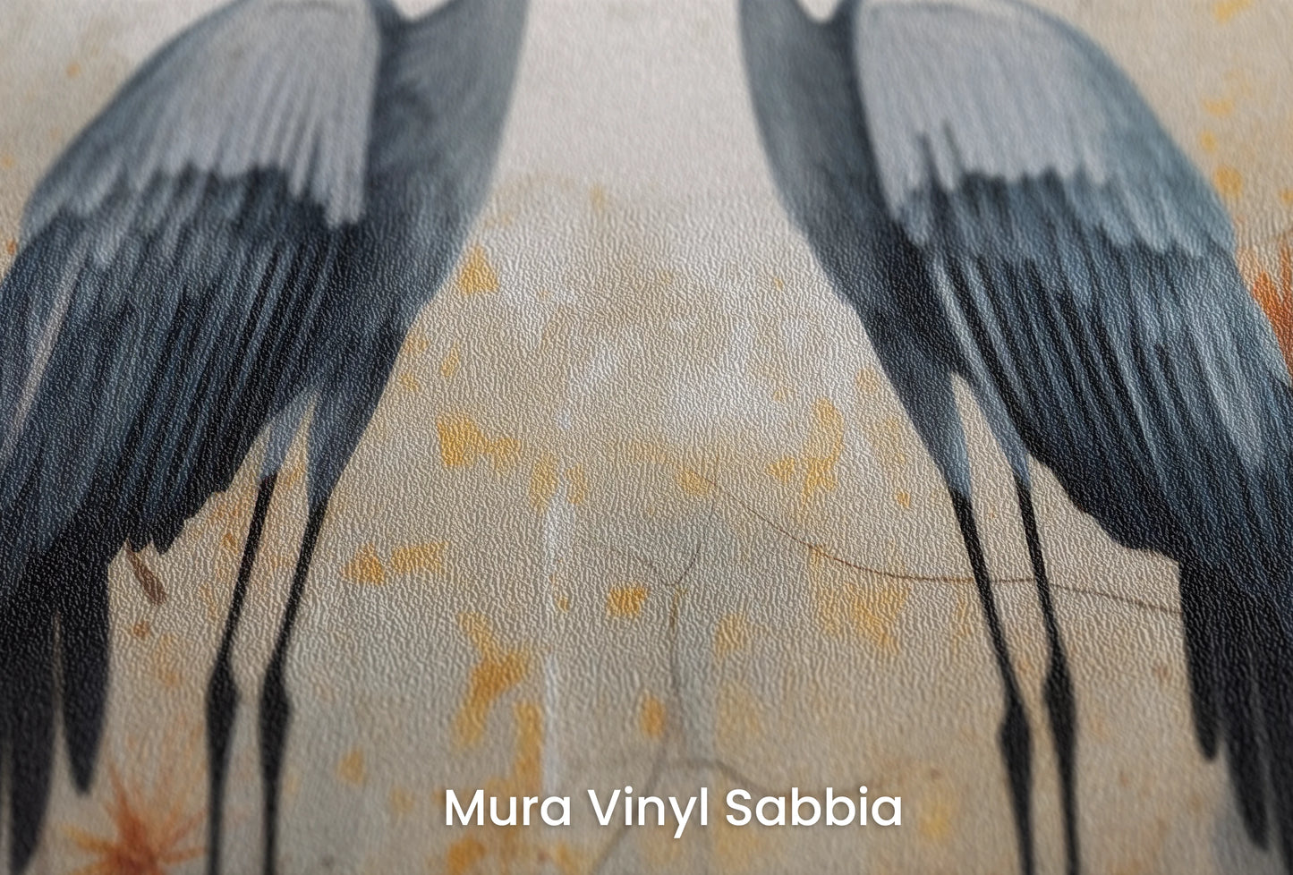 Zbliżenie na artystyczną fototapetę o nazwie Eternal Partners na podłożu Mura Vinyl Sabbia struktura grubego ziarna piasku.