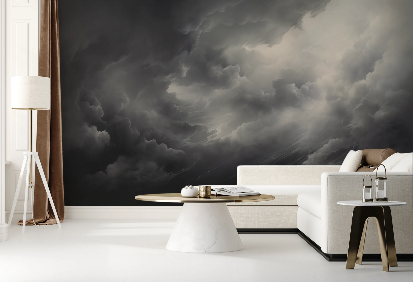Wzór fototapety o nazwie Storm's Crescendo pokazanej w kontekście pomieszczenia.