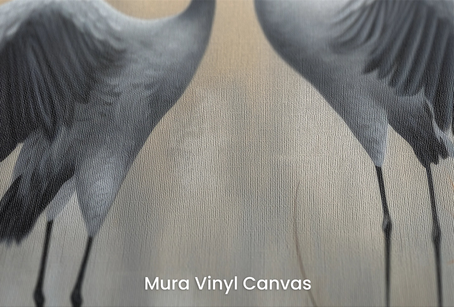 Zbliżenie na artystyczną fototapetę o nazwie Quiet Reflection na podłożu Mura Vinyl Canvas - faktura naturalnego płótna.