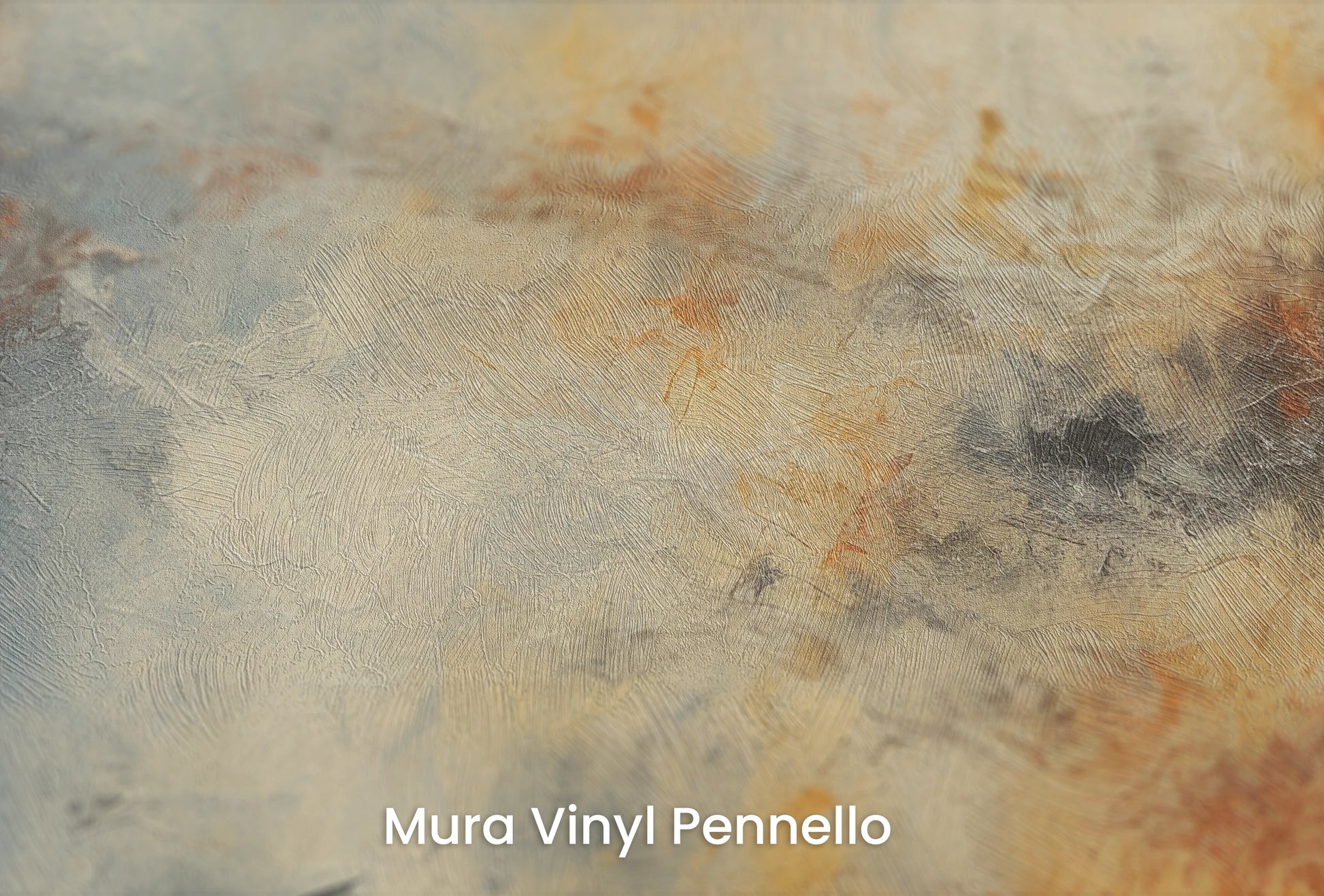 Zbliżenie na artystyczną fototapetę o nazwie Lunar Solitude na podłożu Mura Vinyl Pennello - faktura pociągnięć pędzla malarskiego.