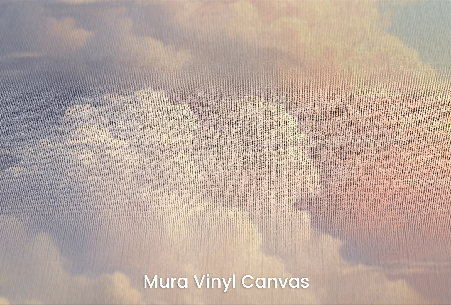 Zbliżenie na artystyczną fototapetę o nazwie Celestial Calm na podłożu Mura Vinyl Canvas - faktura naturalnego płótna.