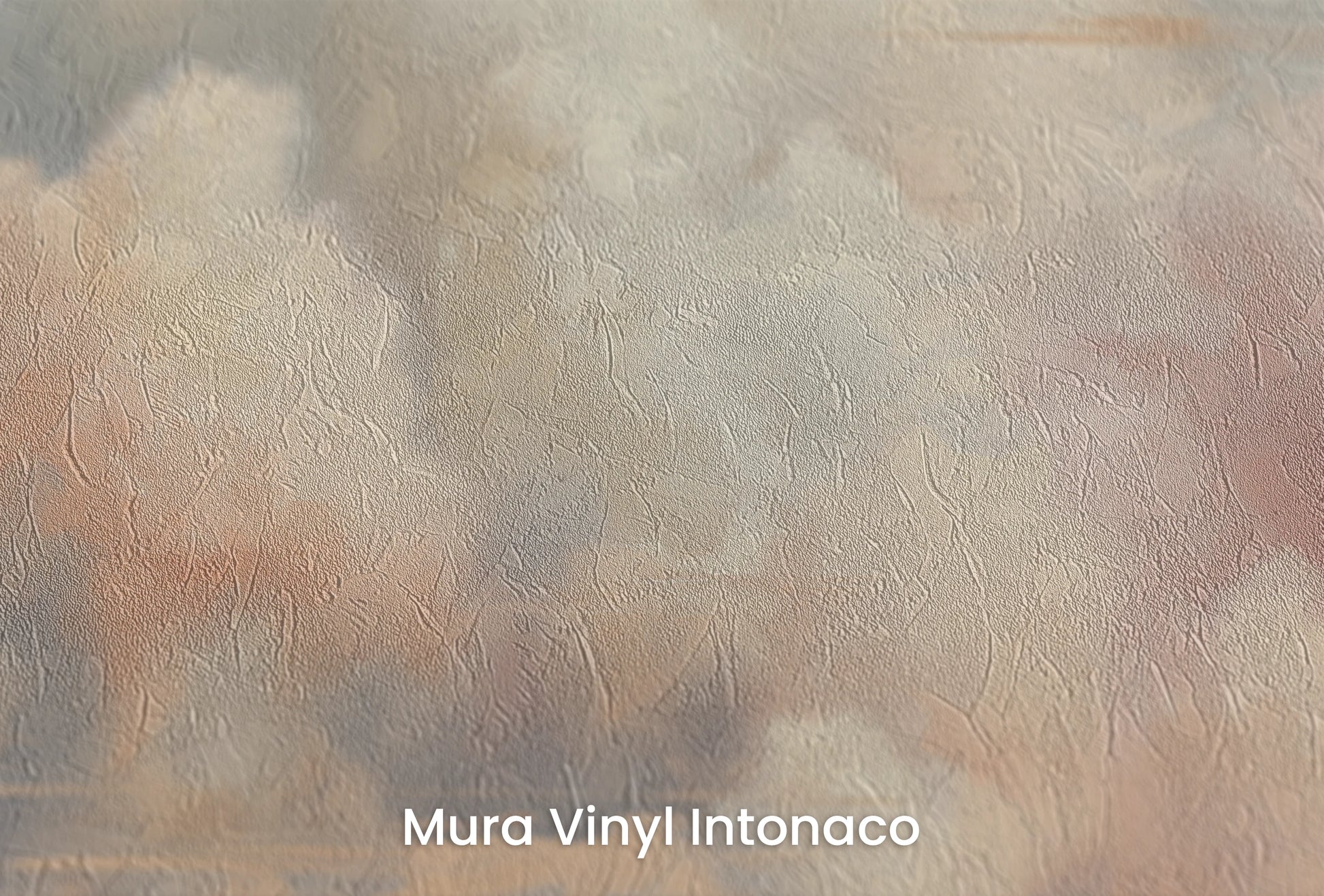 Zbliżenie na artystyczną fototapetę o nazwie Pastel Serenity na podłożu Mura Vinyl Intonaco - struktura tartego tynku.