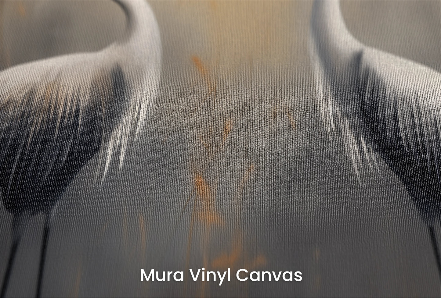 Zbliżenie na artystyczną fototapetę o nazwie Solemn Duet na podłożu Mura Vinyl Canvas - faktura naturalnego płótna.