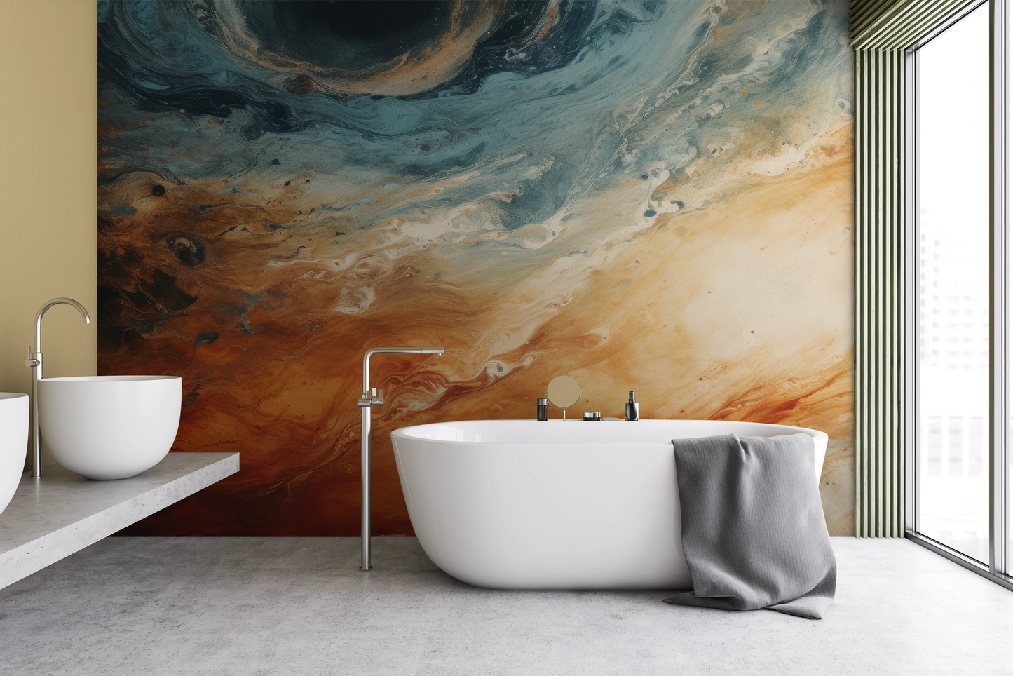 Fototapeta malowana o nazwie Jovian Storm pokazana w aranżacji wnętrza.
