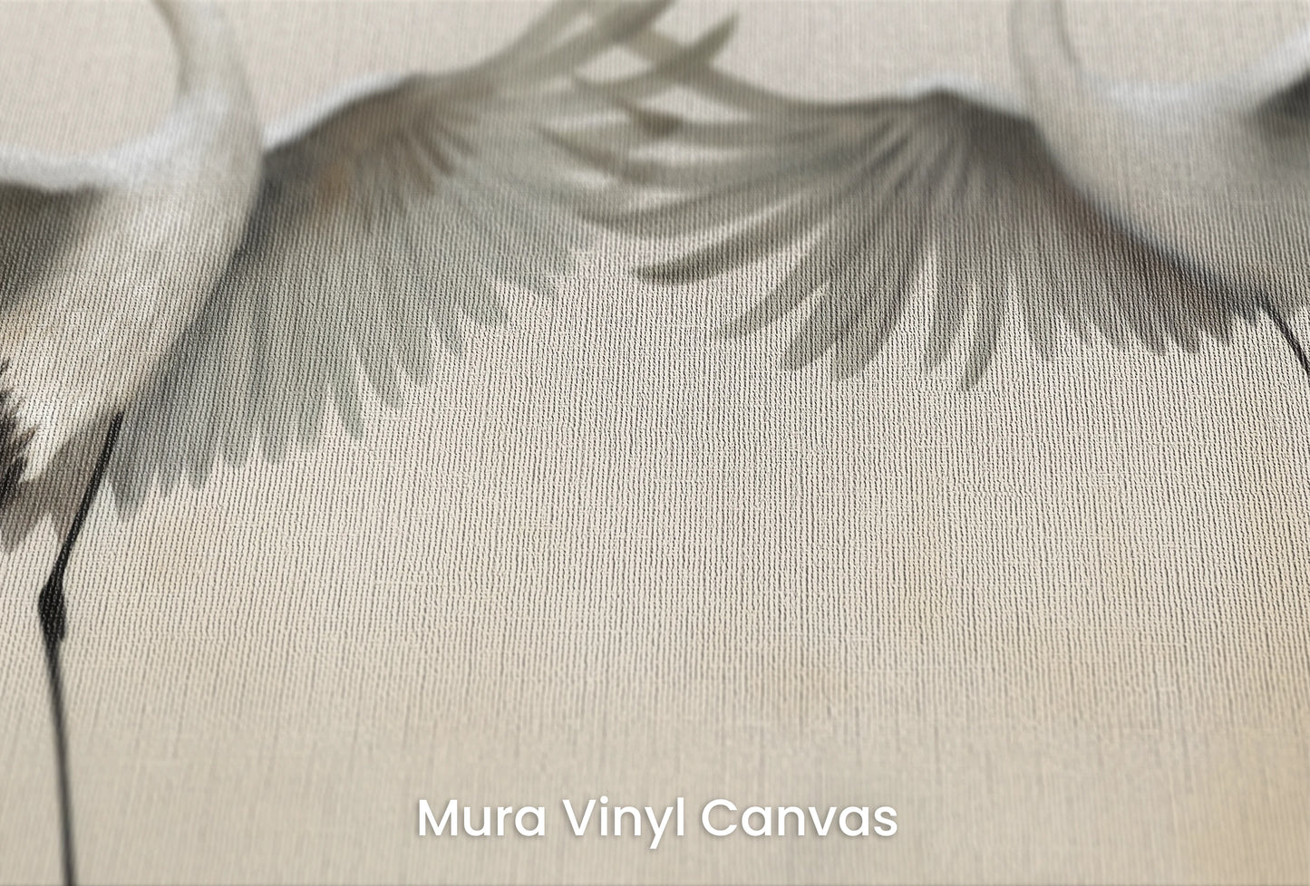 Zbliżenie na artystyczną fototapetę o nazwie Graceful Flight na podłożu Mura Vinyl Canvas - faktura naturalnego płótna.