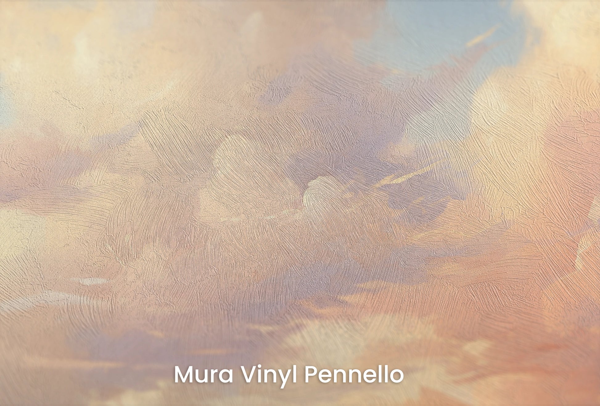 Zbliżenie na artystyczną fototapetę o nazwie Evening Glow na podłożu Mura Vinyl Pennello - faktura pociągnięć pędzla malarskiego.
