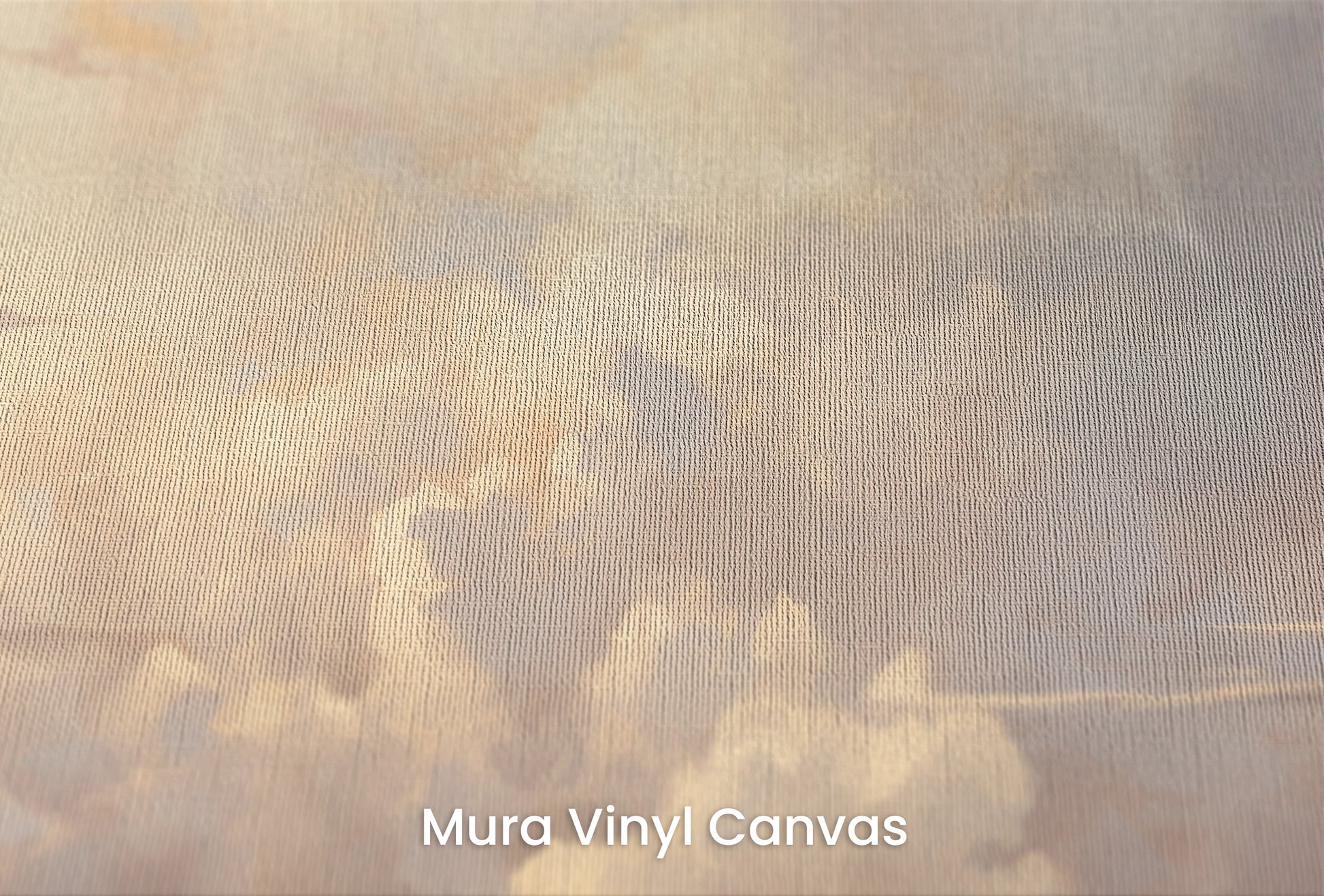 Zbliżenie na artystyczną fototapetę o nazwie Daybreak Delight na podłożu Mura Vinyl Canvas - faktura naturalnego płótna.